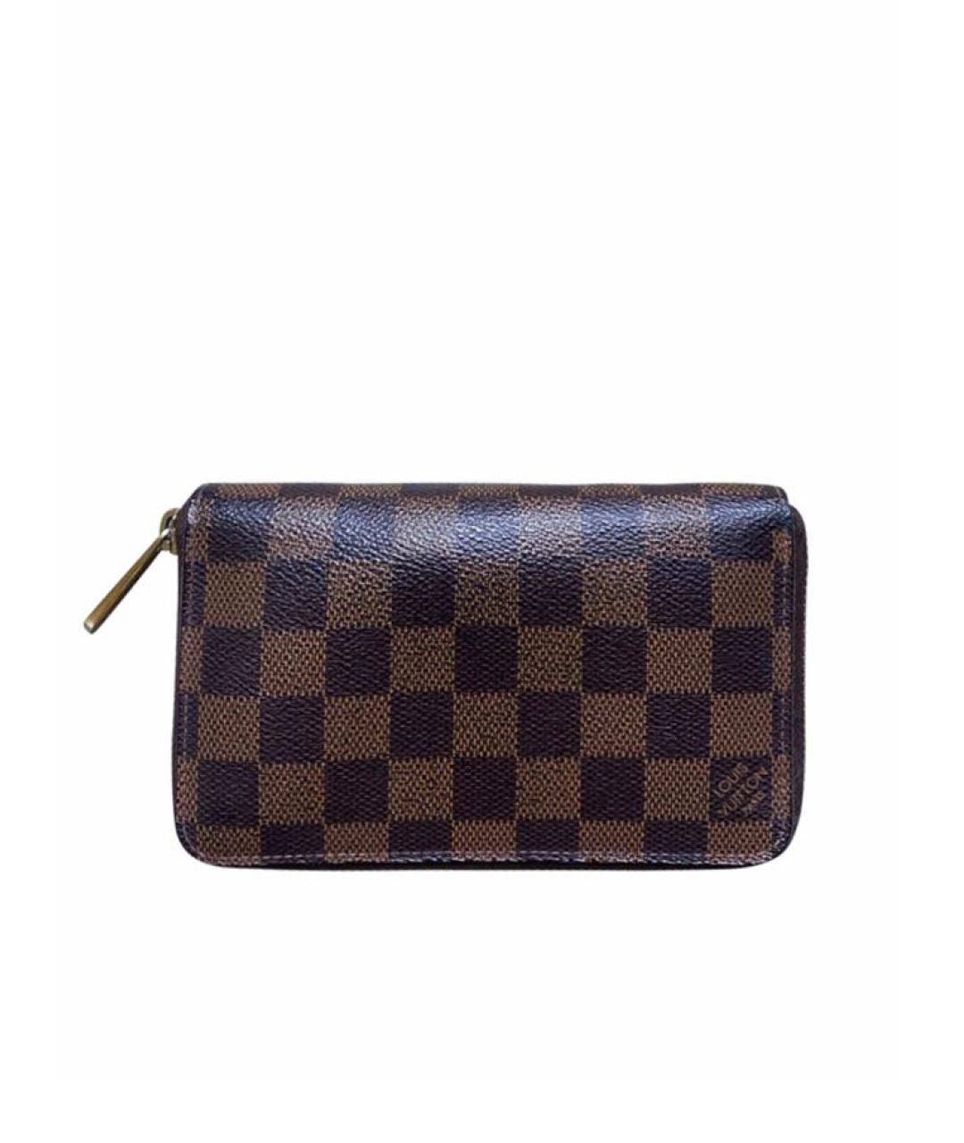LOUIS VUITTON Коричневый кожаный кошелек, фото 9