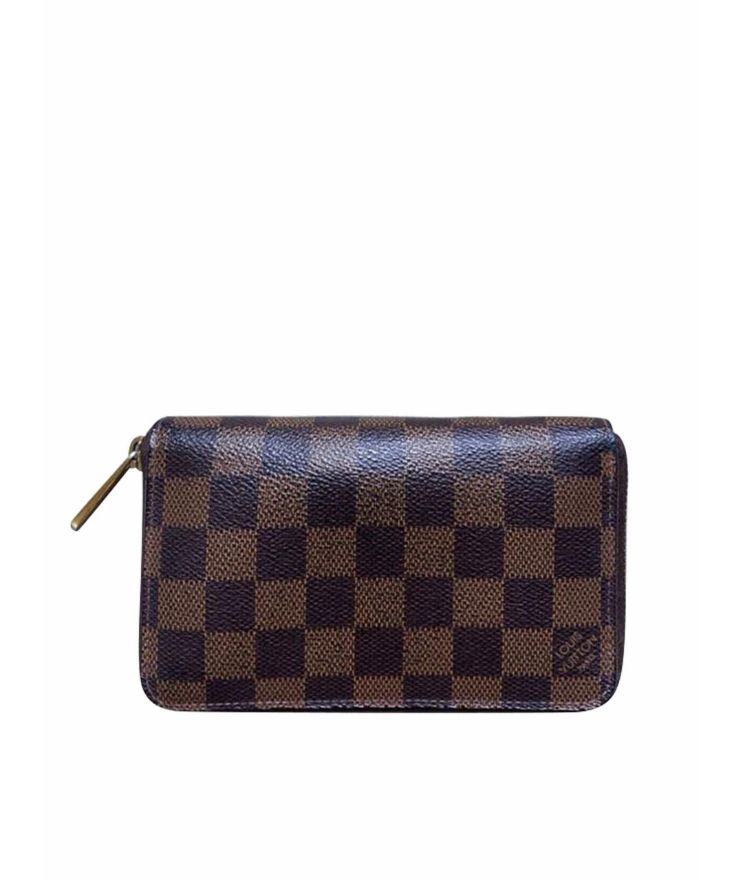 LOUIS VUITTON Коричневый кожаный кошелек, фото 1