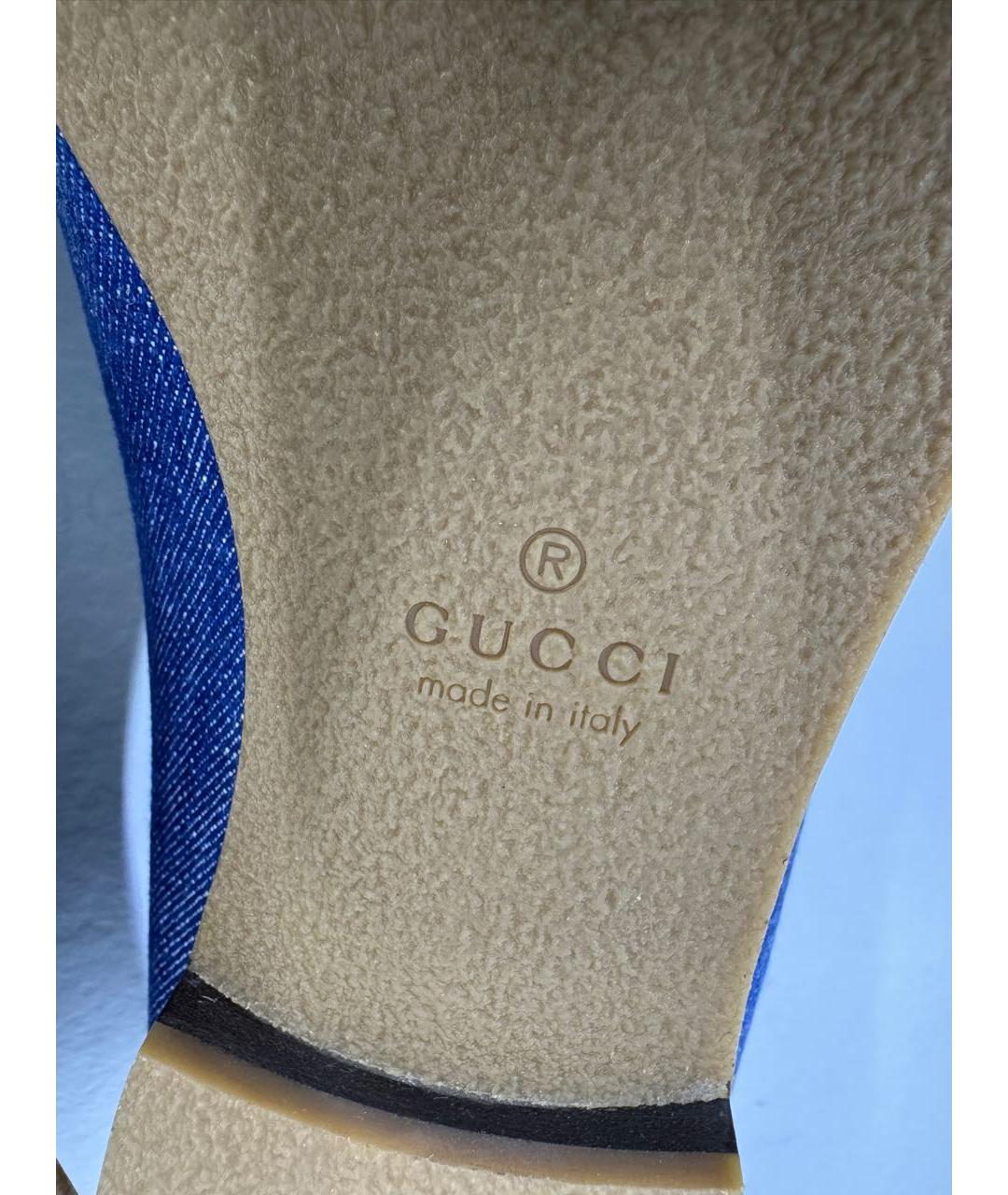 GUCCI Синие лоферы, фото 8