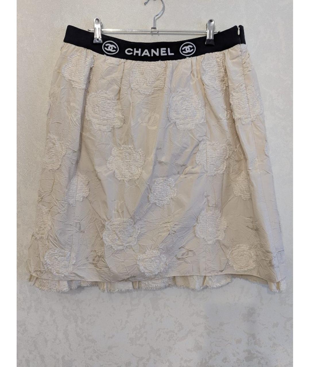 CHANEL Бежевая юбка миди, фото 10