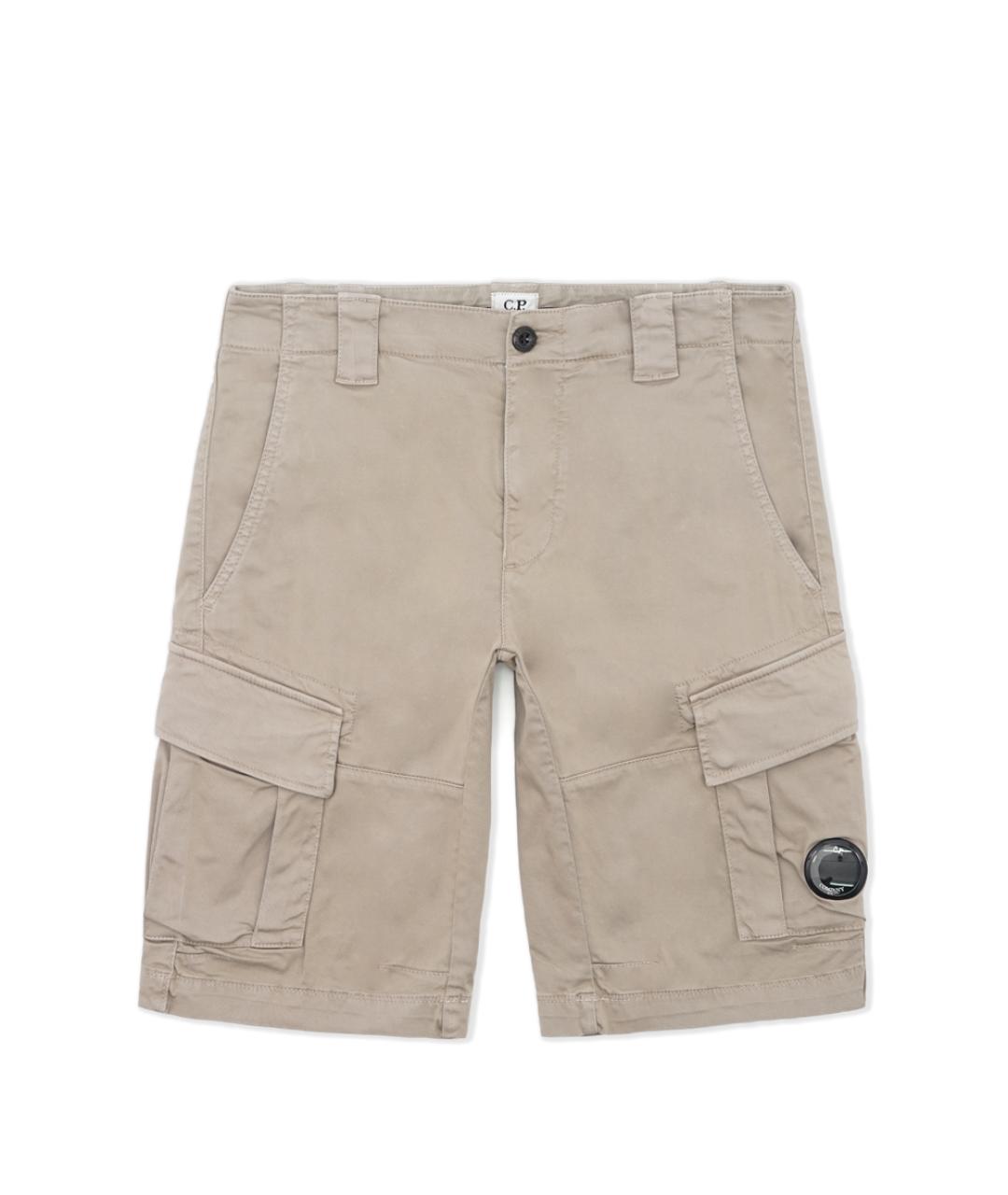 CP COMPANY Бежевые хлопко-эластановые шорты, фото 1