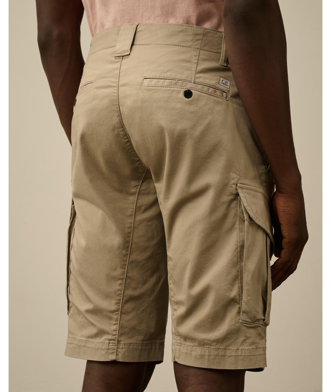 CP COMPANY Бежевые хлопко-эластановые шорты, фото 9