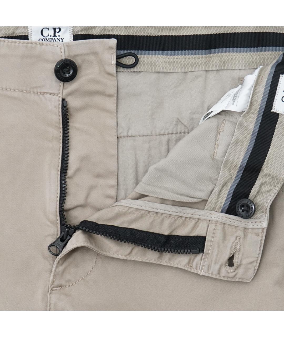 CP COMPANY Бежевые хлопко-эластановые шорты, фото 2