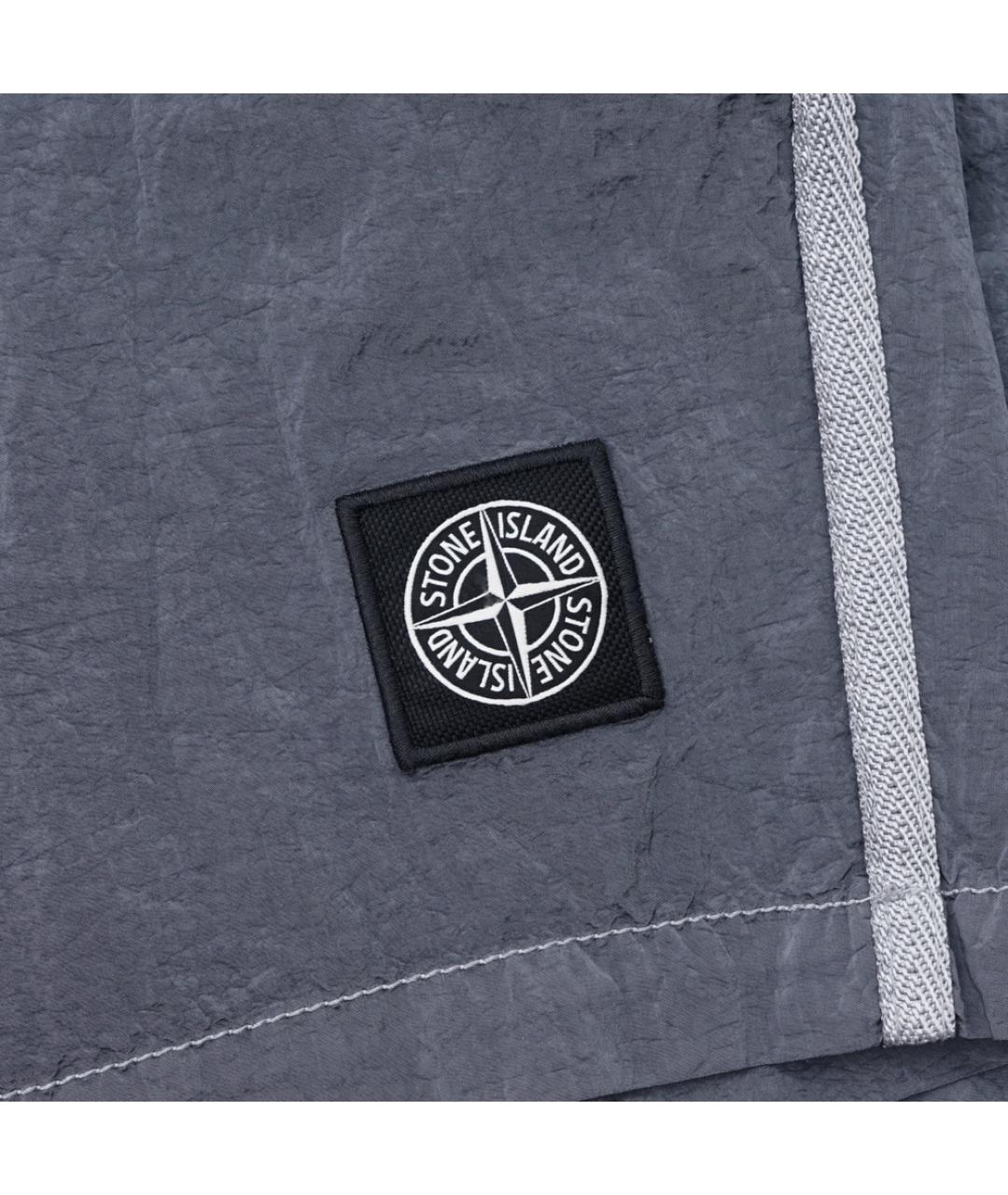 STONE ISLAND Синие полиамидовые шорты, фото 6