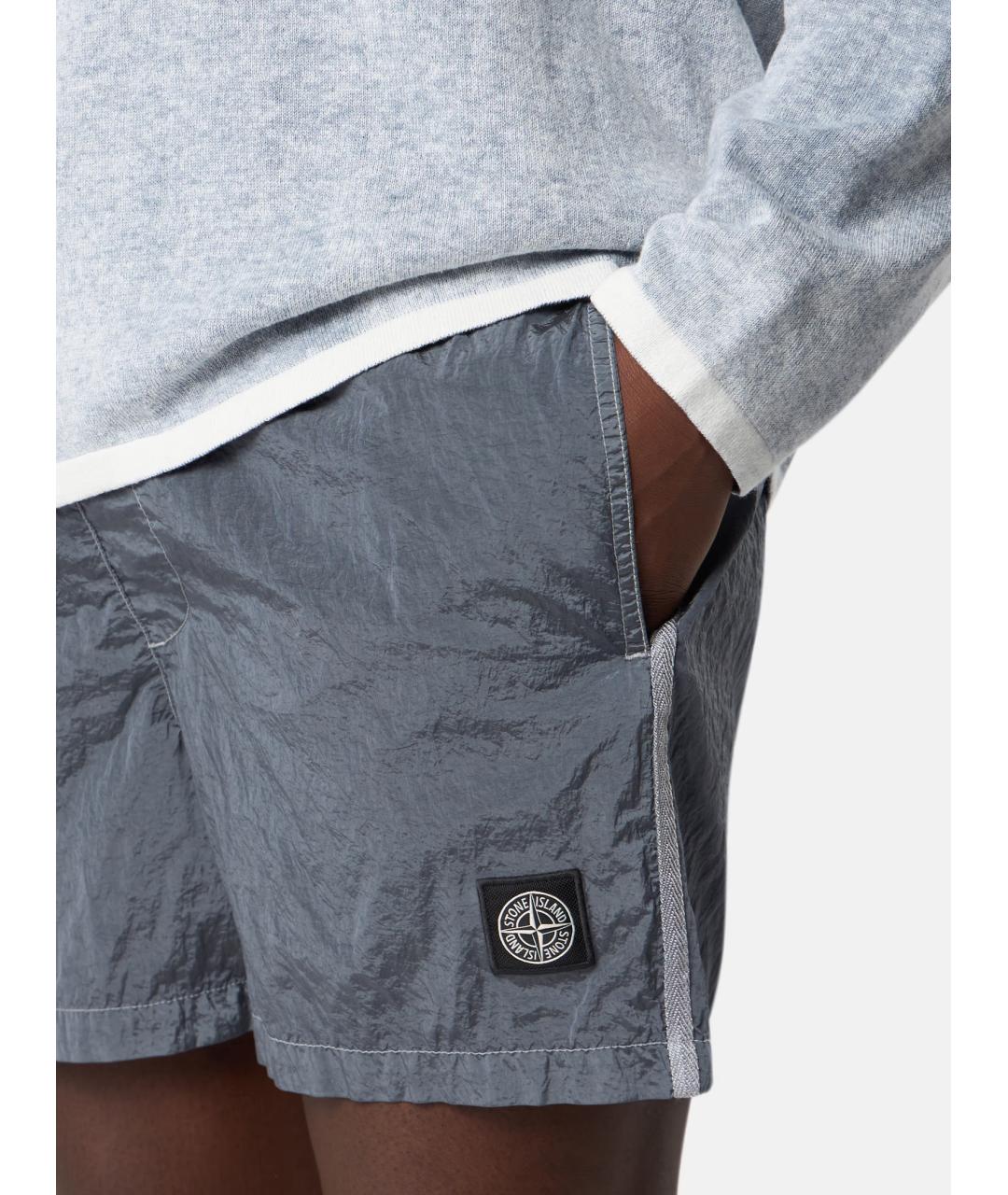 STONE ISLAND Синие полиамидовые шорты, фото 7