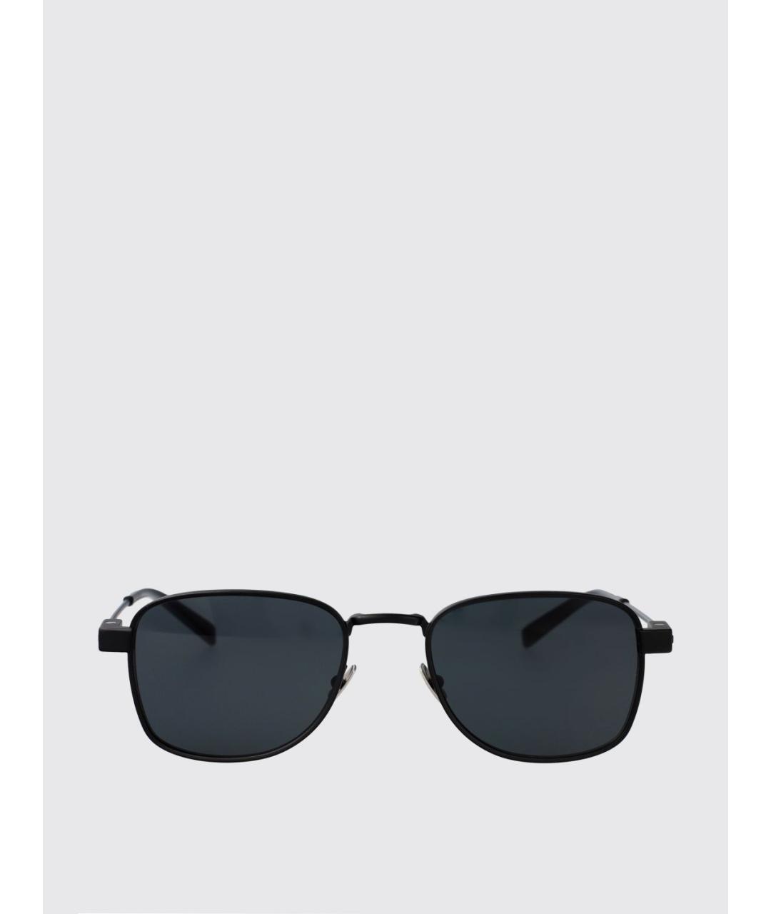 SAINT LAURENT Черные металлические солнцезащитные очки, фото 2
