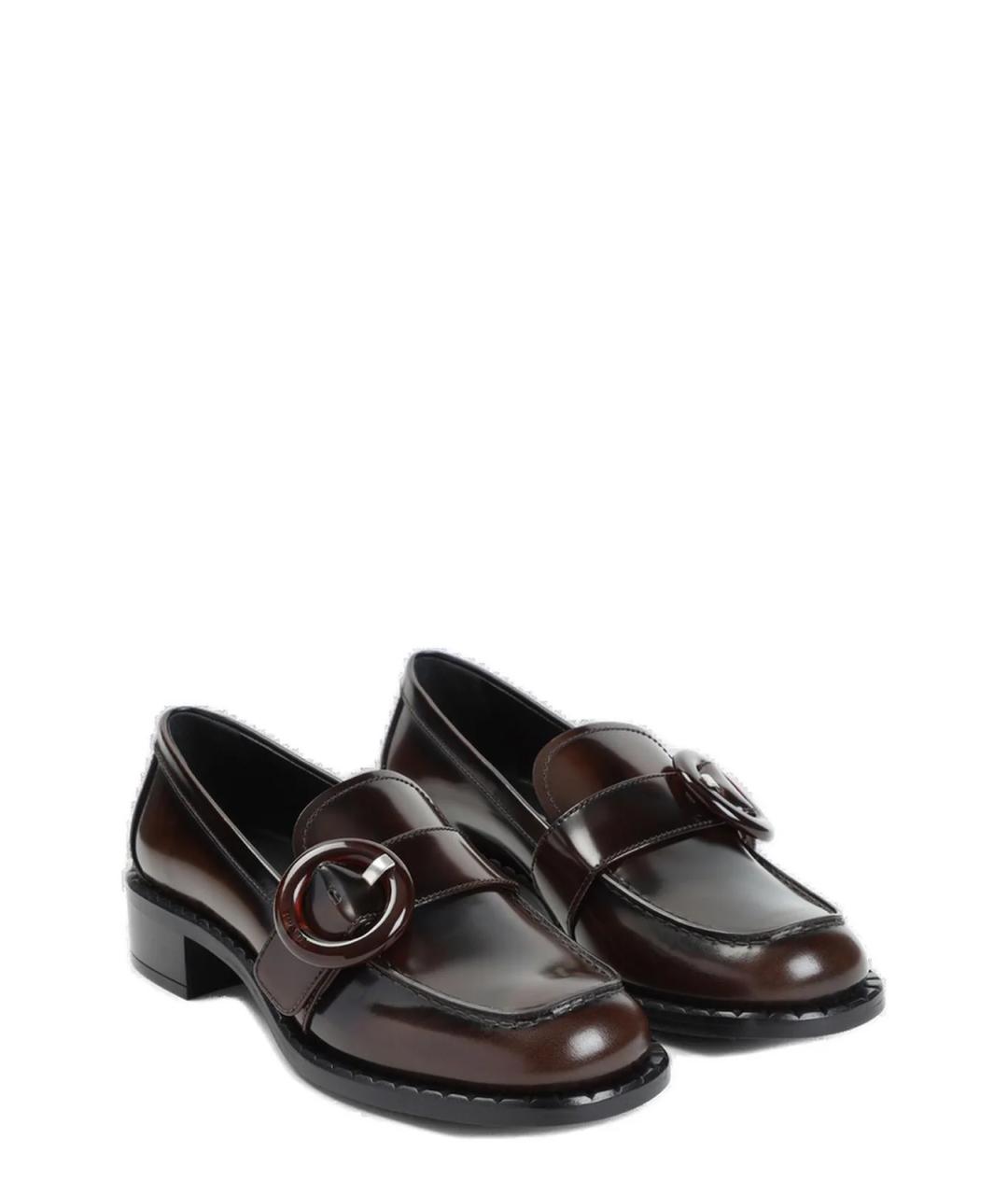 PRADA Коричневые кожаные лоферы, фото 2