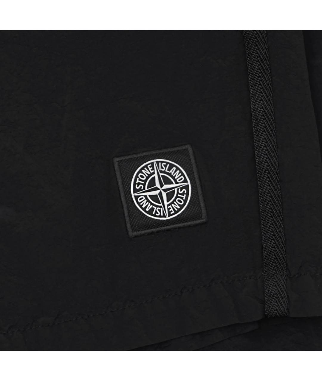 STONE ISLAND Черные полиамидовые шорты, фото 6