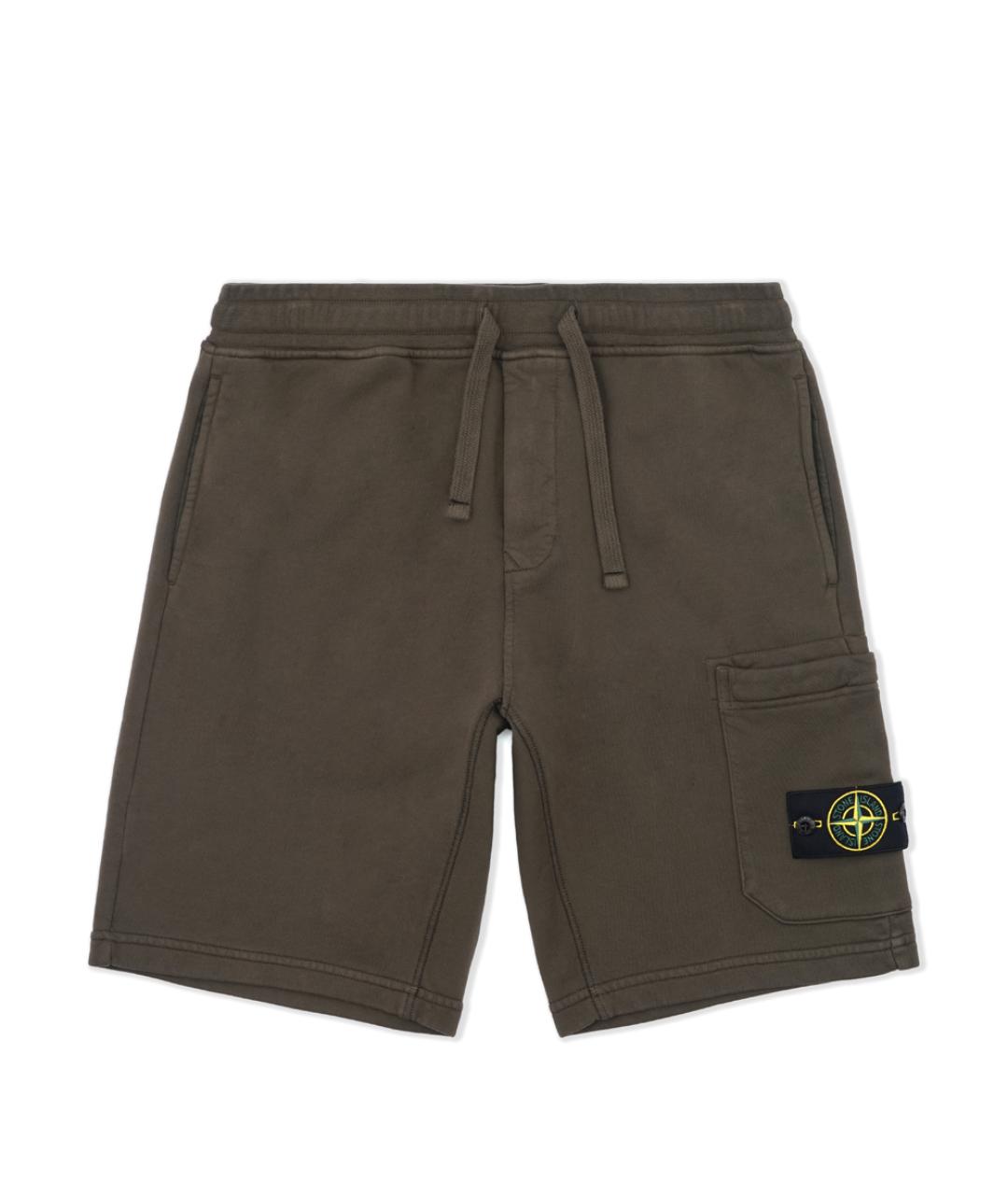 STONE ISLAND Хаки хлопковые шорты, фото 1