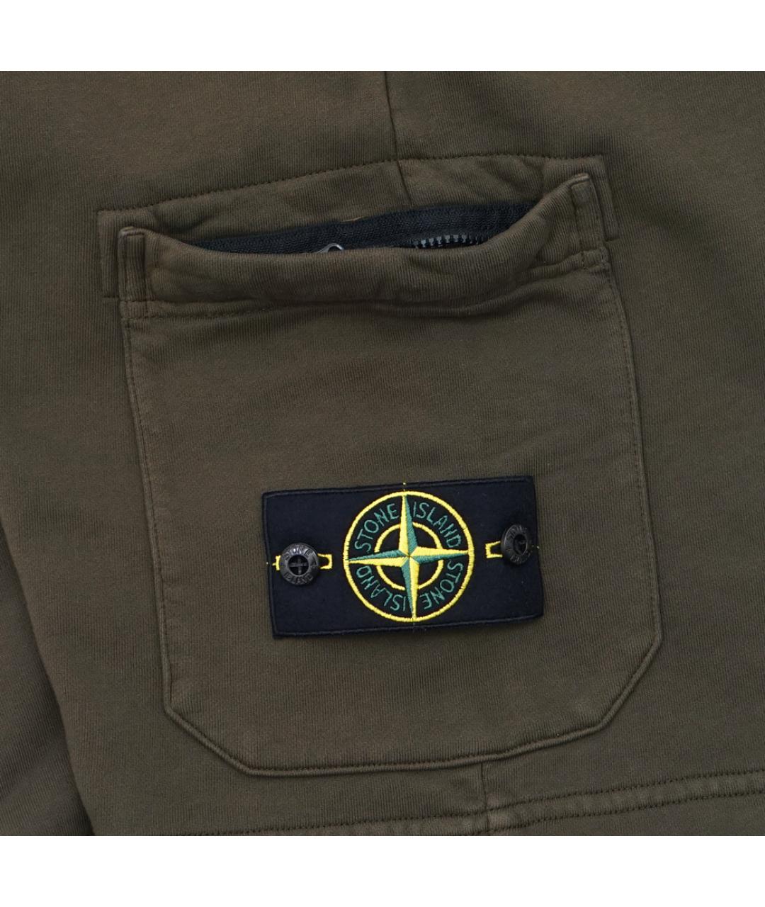 STONE ISLAND Хаки хлопковые шорты, фото 6