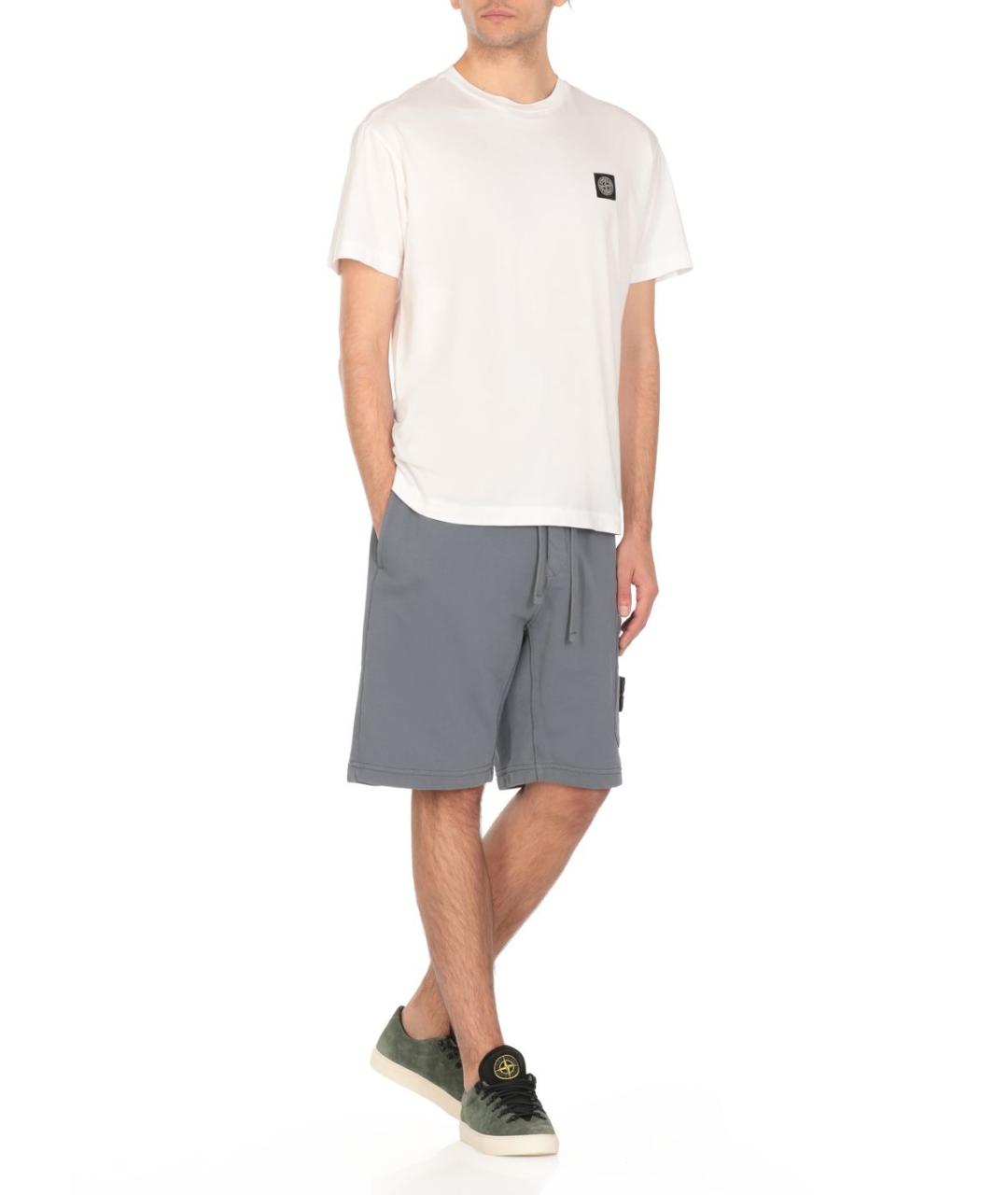 STONE ISLAND Синие хлопковые шорты, фото 9