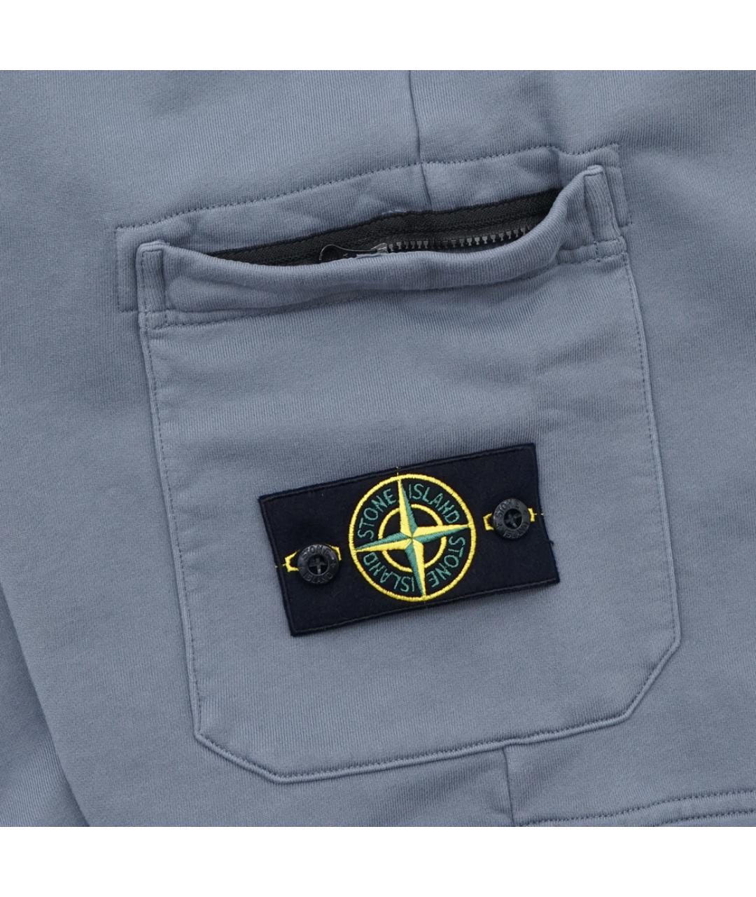 STONE ISLAND Синие хлопковые шорты, фото 6