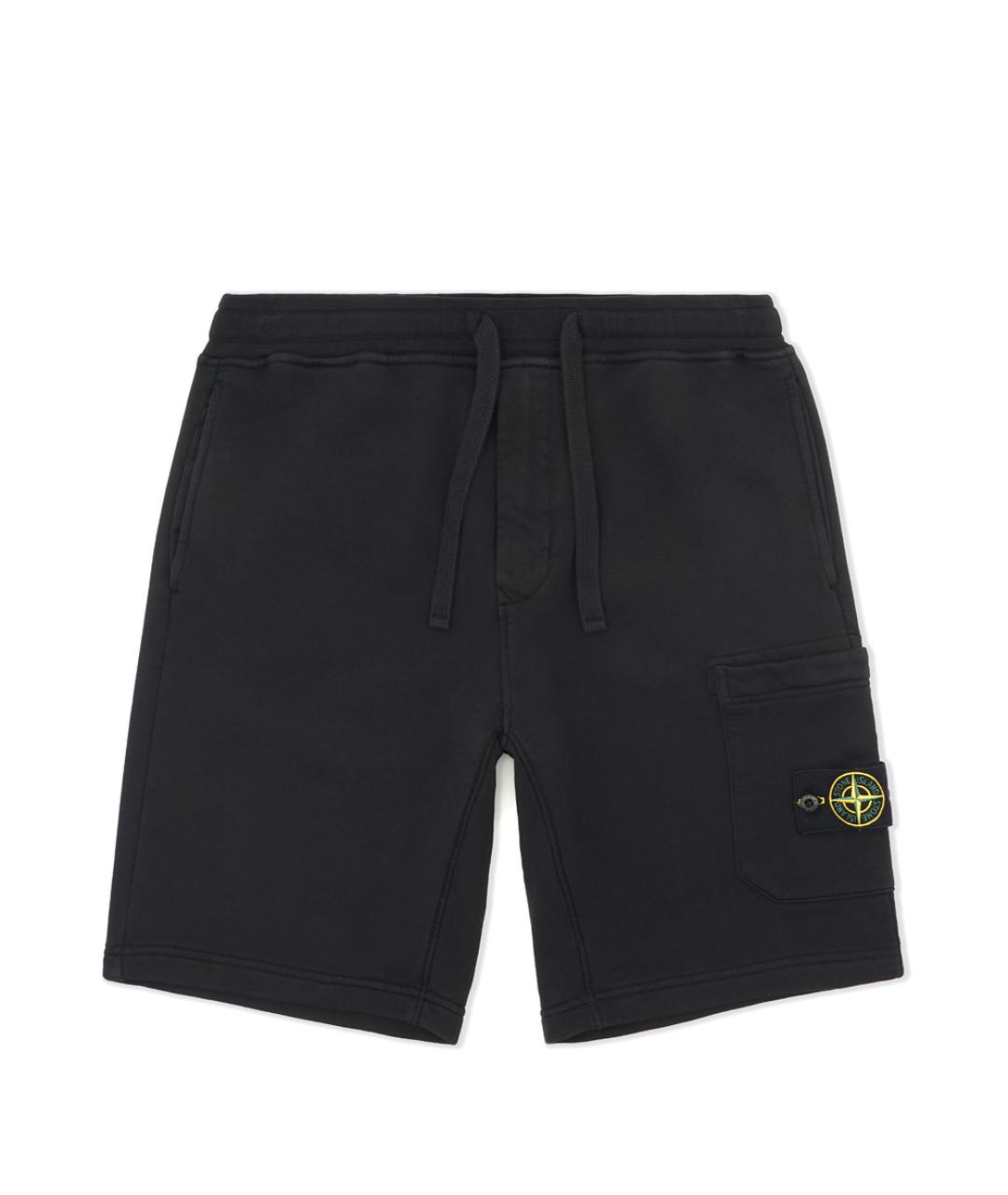 STONE ISLAND Черные хлопковые шорты, фото 1