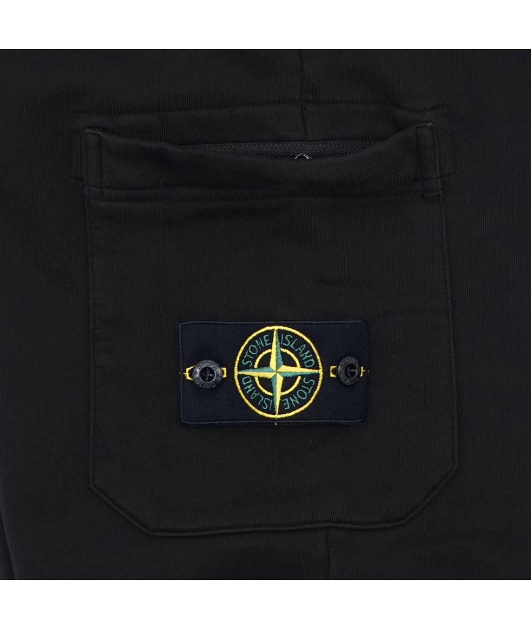 STONE ISLAND Черные хлопковые шорты, фото 6