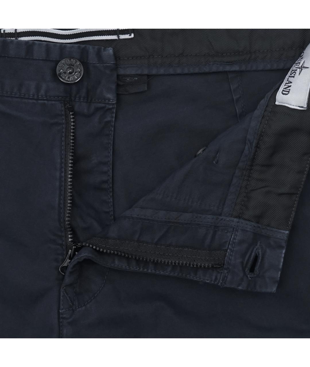 STONE ISLAND Темно-синие хлопко-эластановые шорты, фото 2
