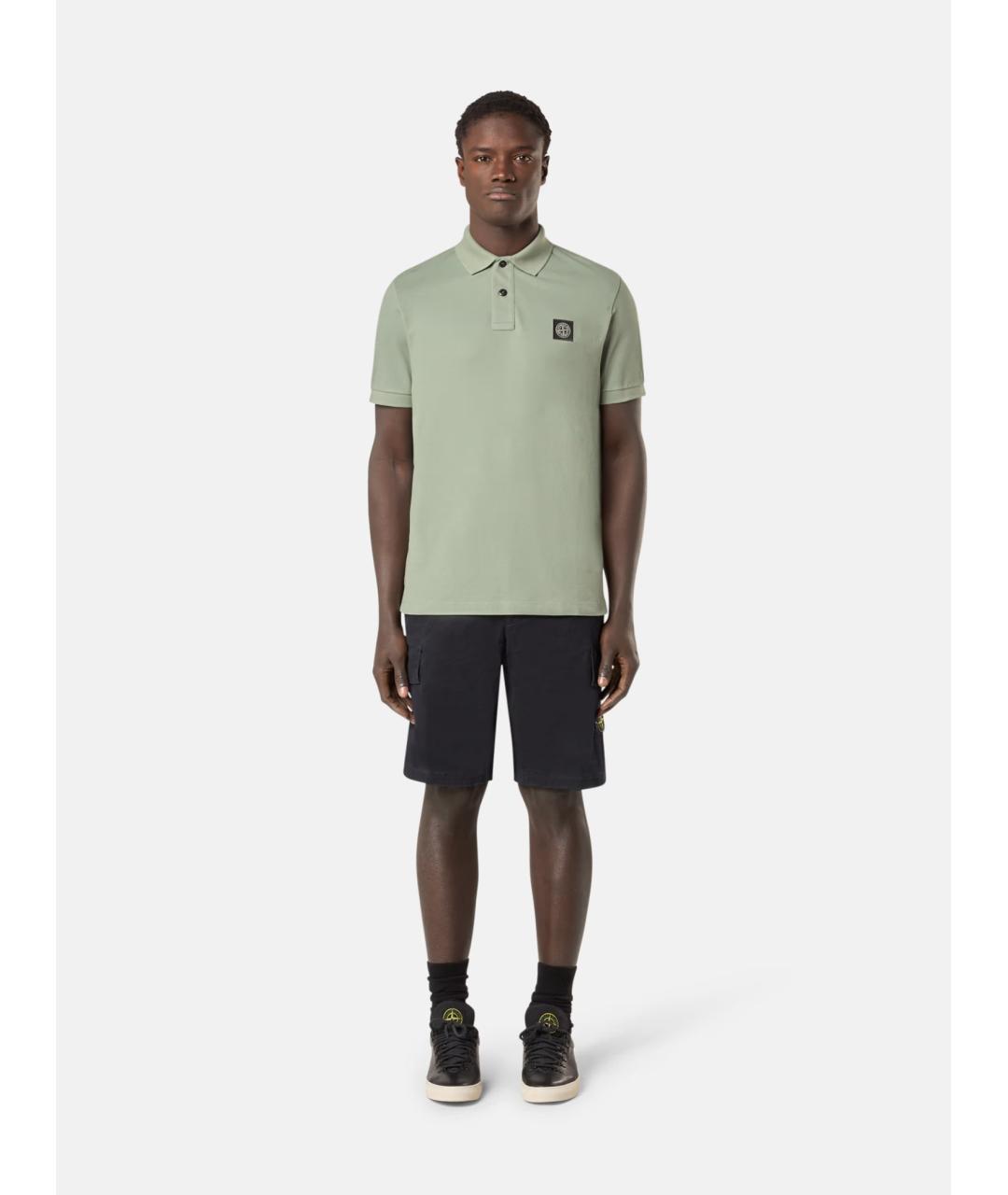 STONE ISLAND Темно-синие хлопко-эластановые шорты, фото 9