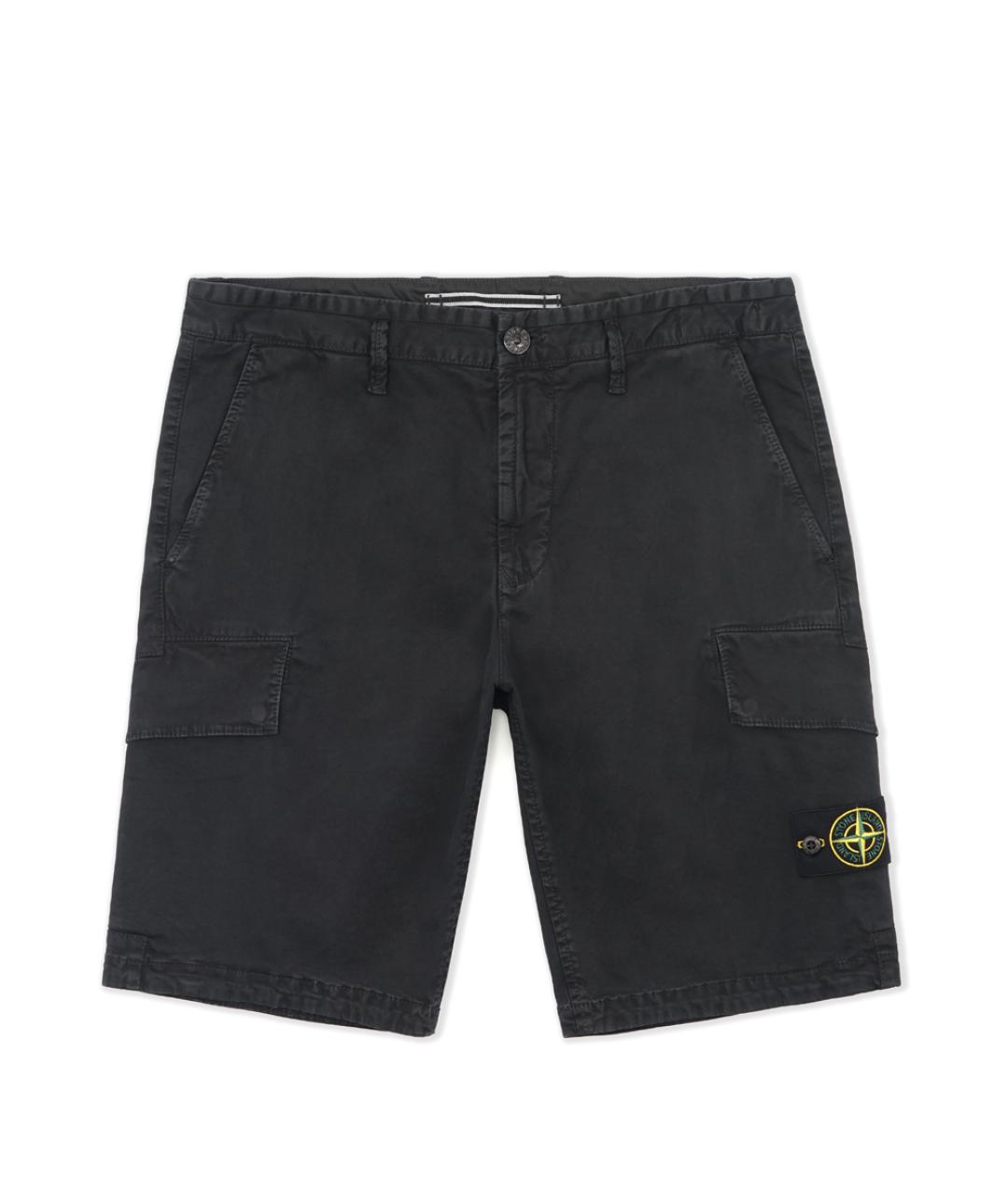 STONE ISLAND Черные хлопко-эластановые шорты, фото 1