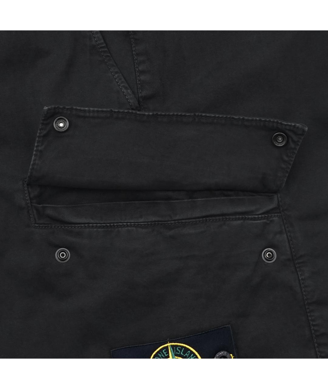 STONE ISLAND Черные хлопко-эластановые шорты, фото 6