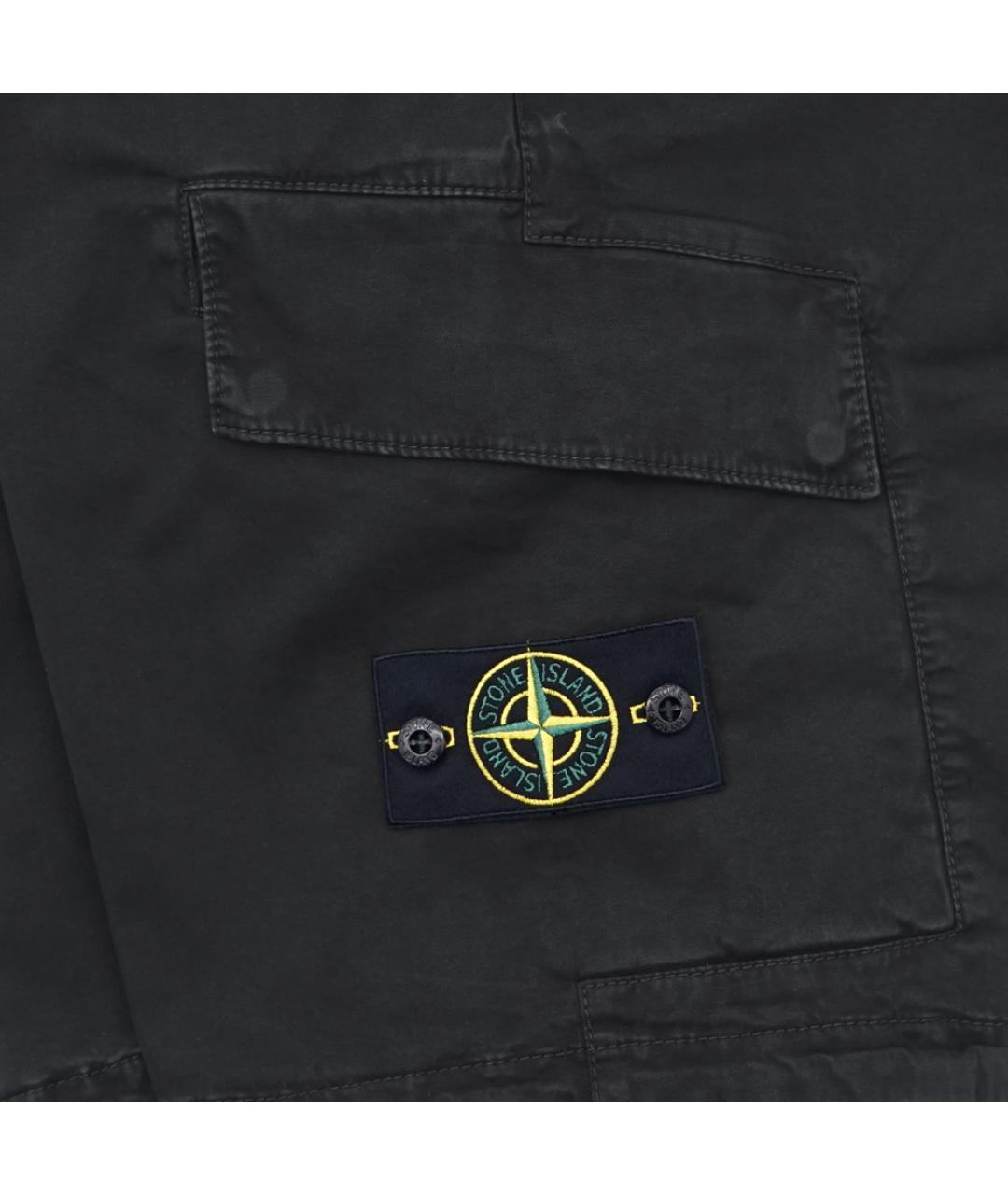 STONE ISLAND Черные хлопко-эластановые шорты, фото 5
