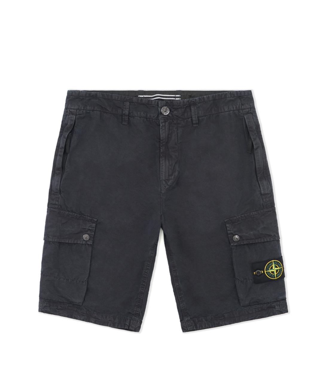 STONE ISLAND Темно-синие хлопковые шорты, фото 1