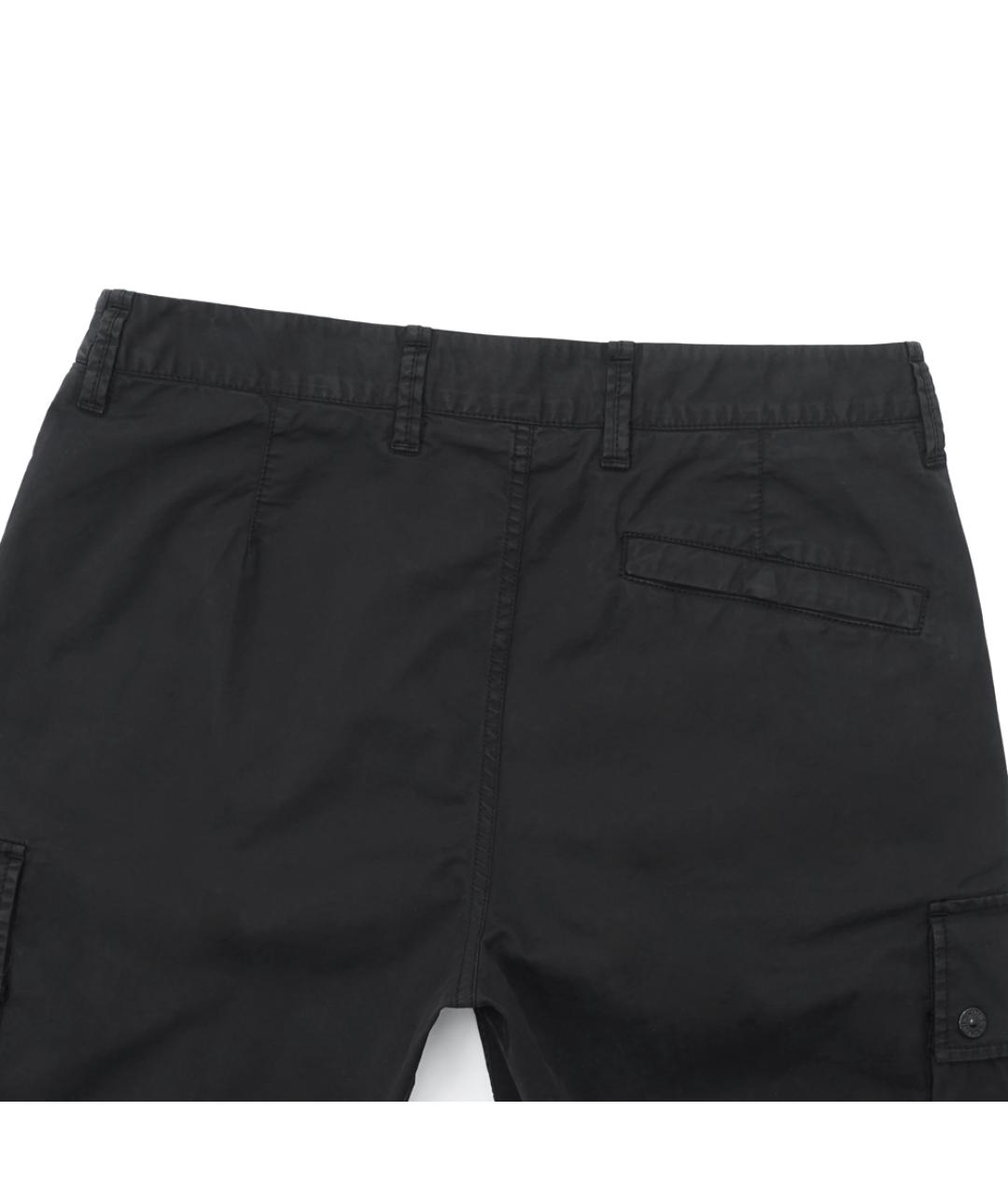 STONE ISLAND Черные хлопко-эластановые шорты, фото 4