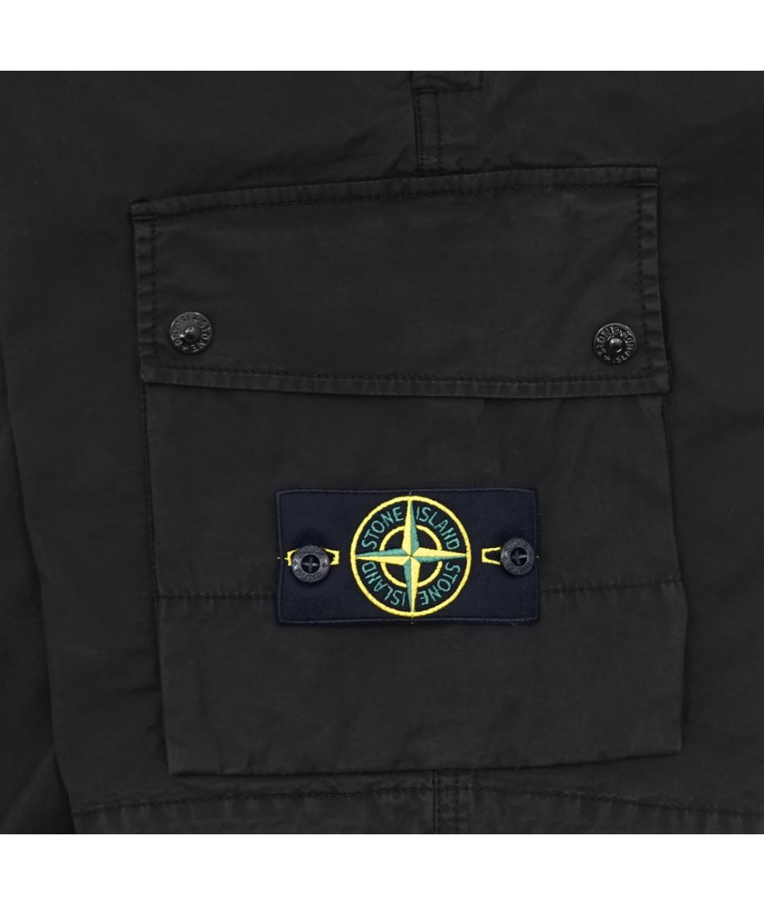 STONE ISLAND Черные хлопко-эластановые шорты, фото 5
