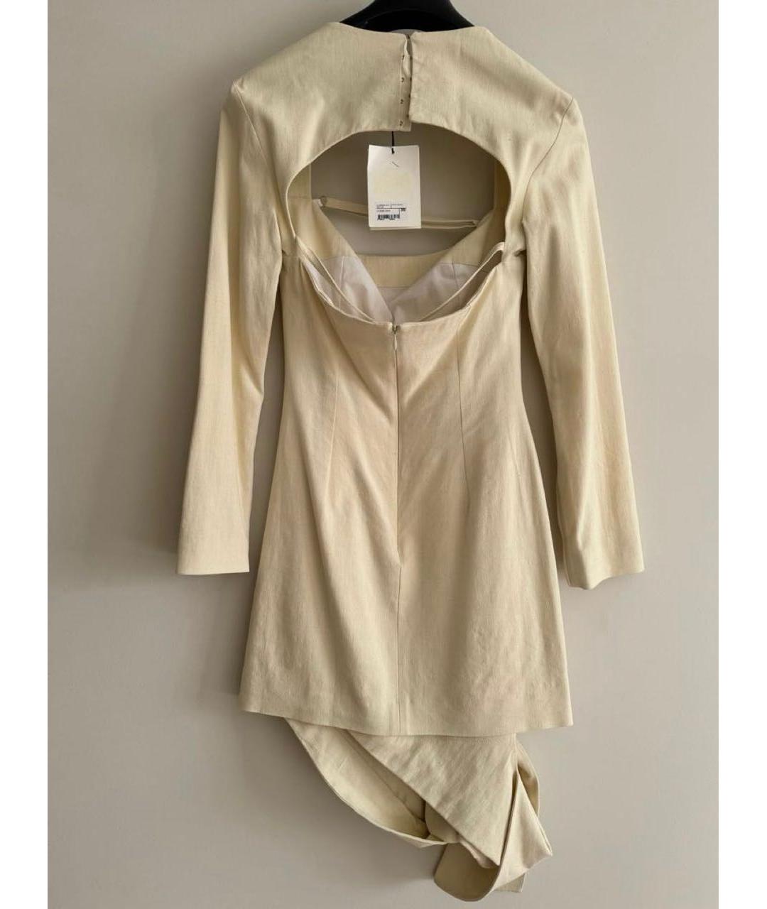 JACQUEMUS Бежевое льняное повседневное платье, фото 2