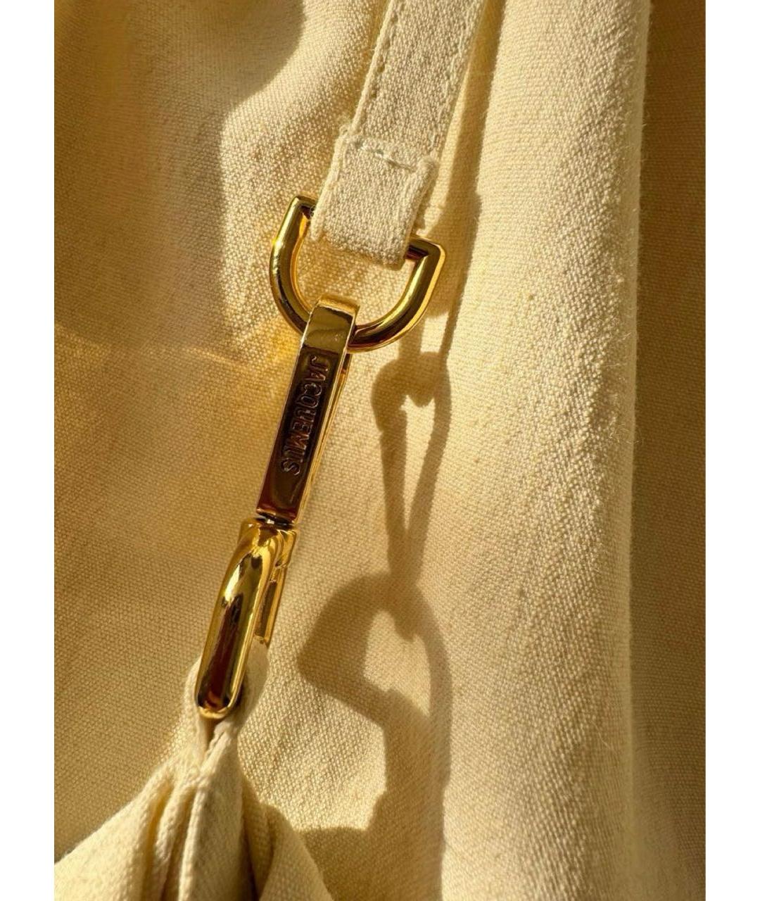 JACQUEMUS Бежевое льняное повседневное платье, фото 5