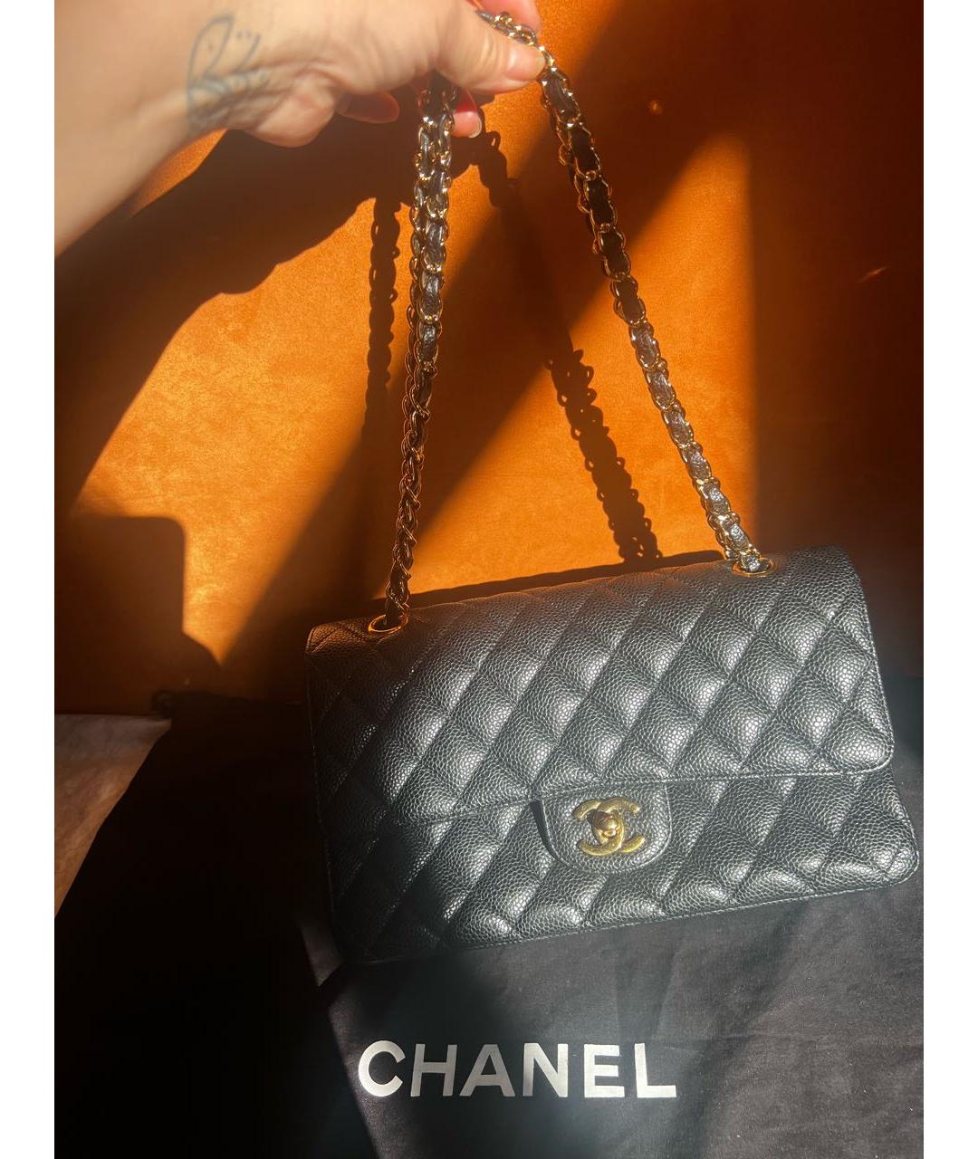 CHANEL Черная кожаная сумка через плечо, фото 7