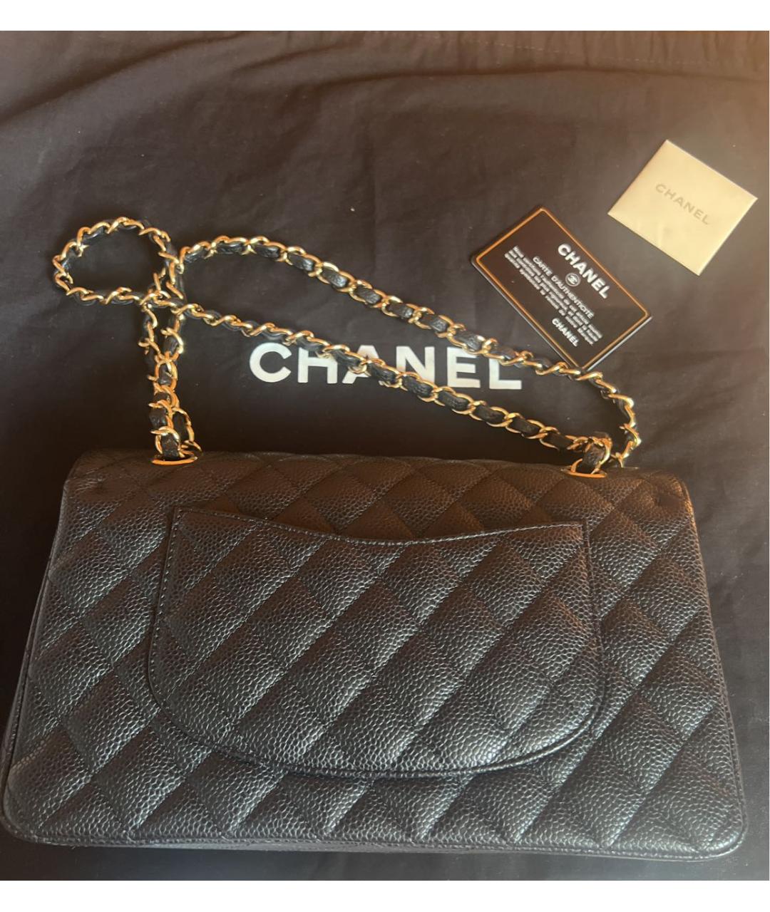 CHANEL Черная кожаная сумка через плечо, фото 3