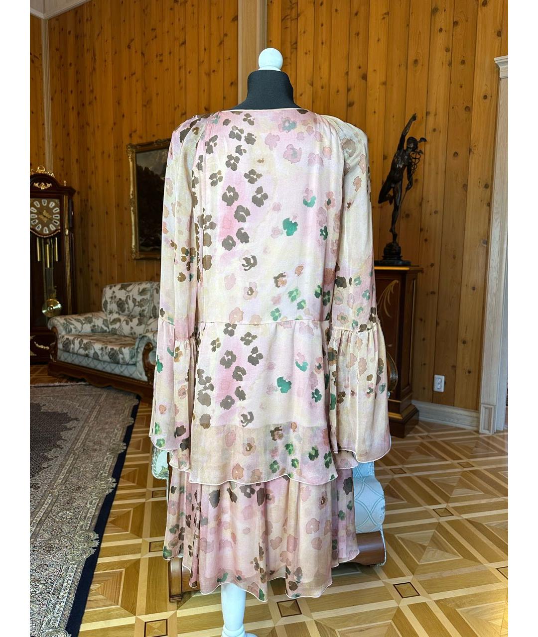 BLUMARINE Розовое шелковое повседневное платье, фото 7