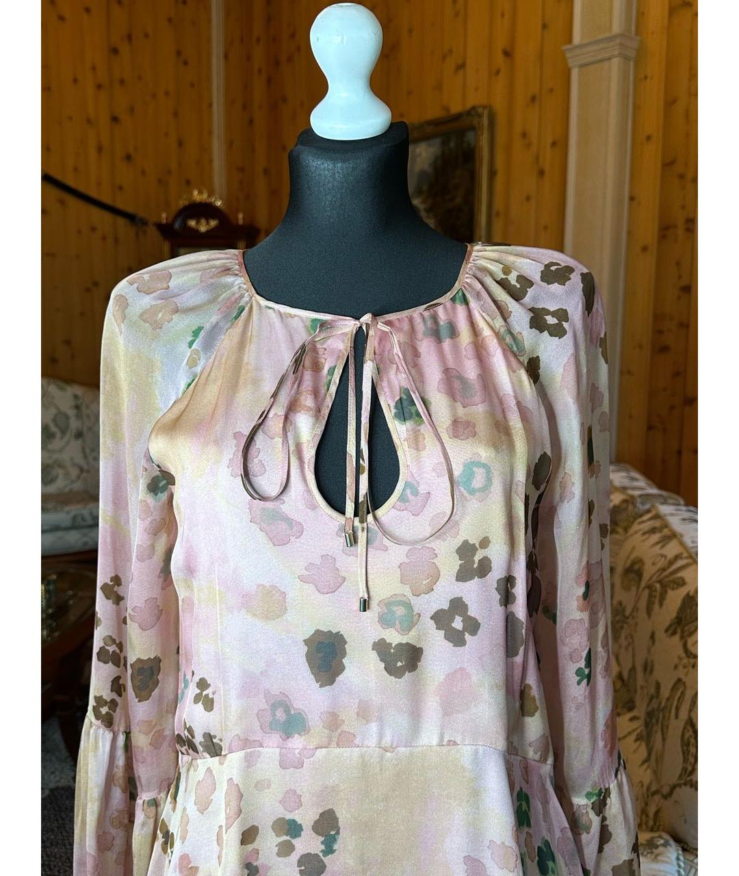 BLUMARINE Розовое шелковое повседневное платье, фото 6