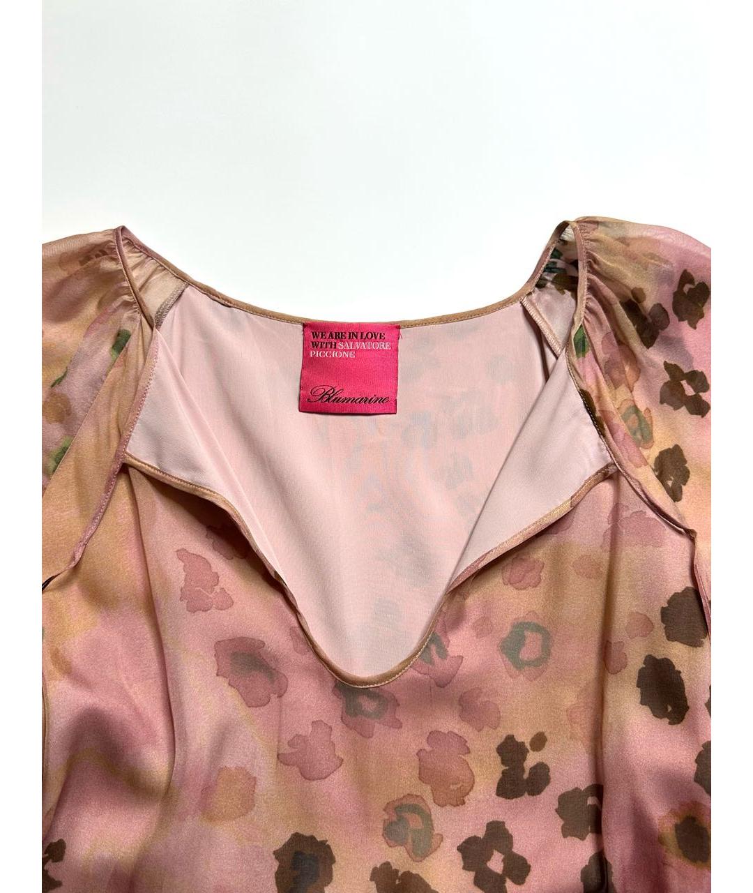 BLUMARINE Розовое шелковое повседневное платье, фото 3