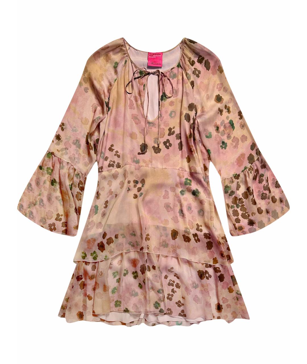 BLUMARINE Розовое шелковое повседневное платье, фото 1