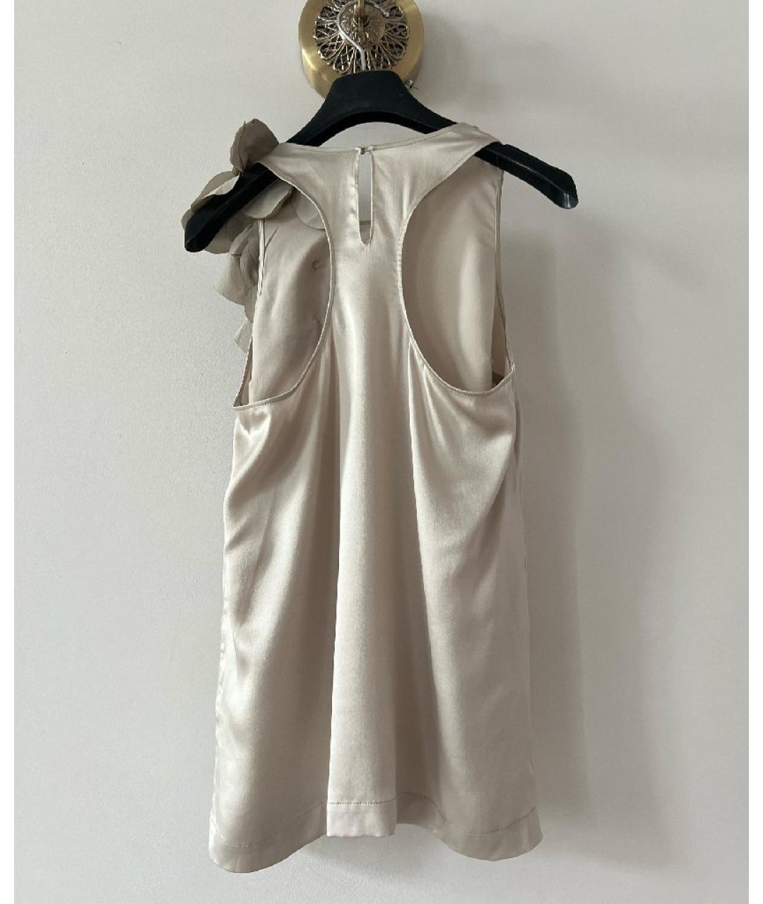 BRUNELLO CUCINELLI Серебряная шелковая блузы, фото 2