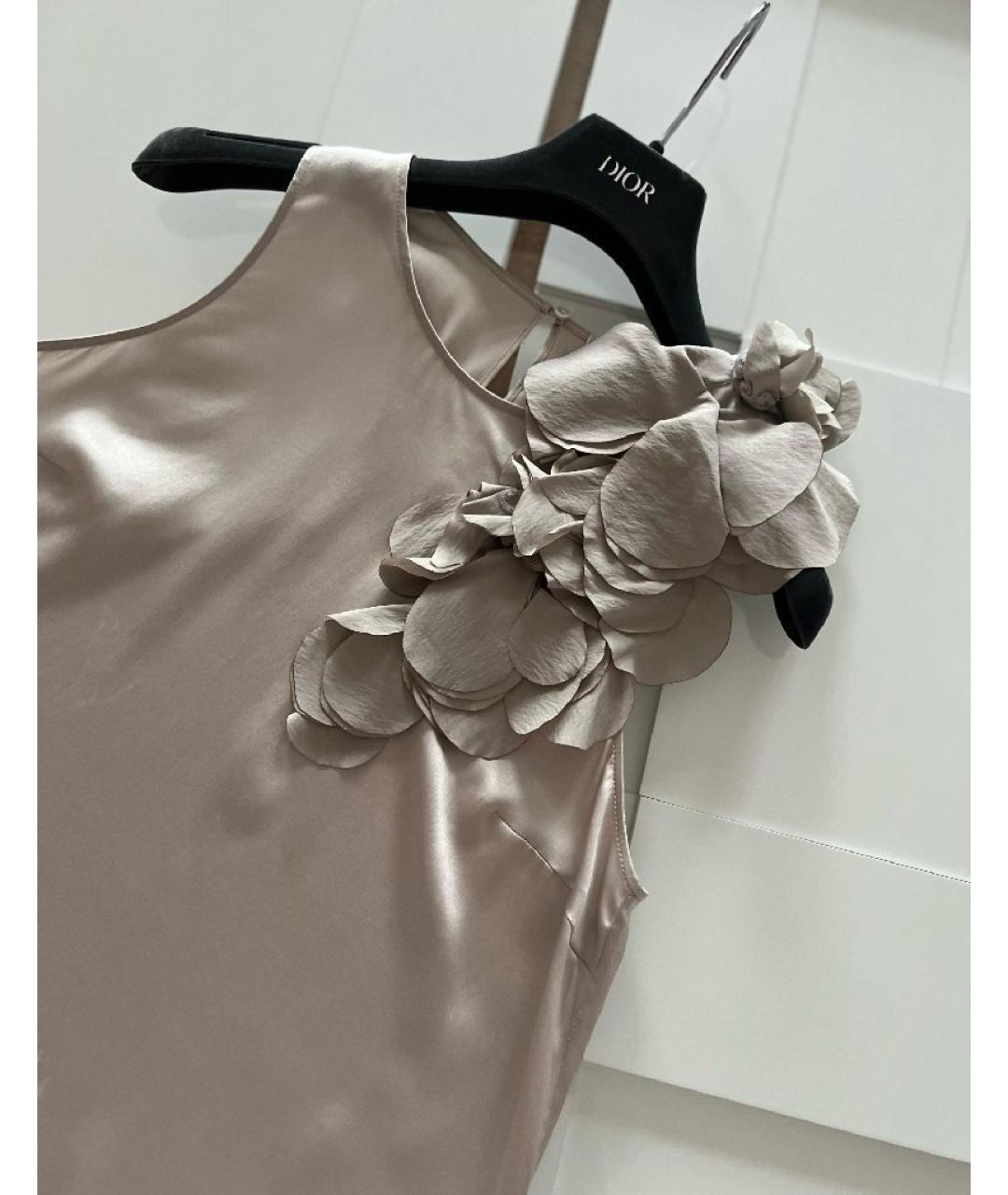 BRUNELLO CUCINELLI Серебряная шелковая блузы, фото 3