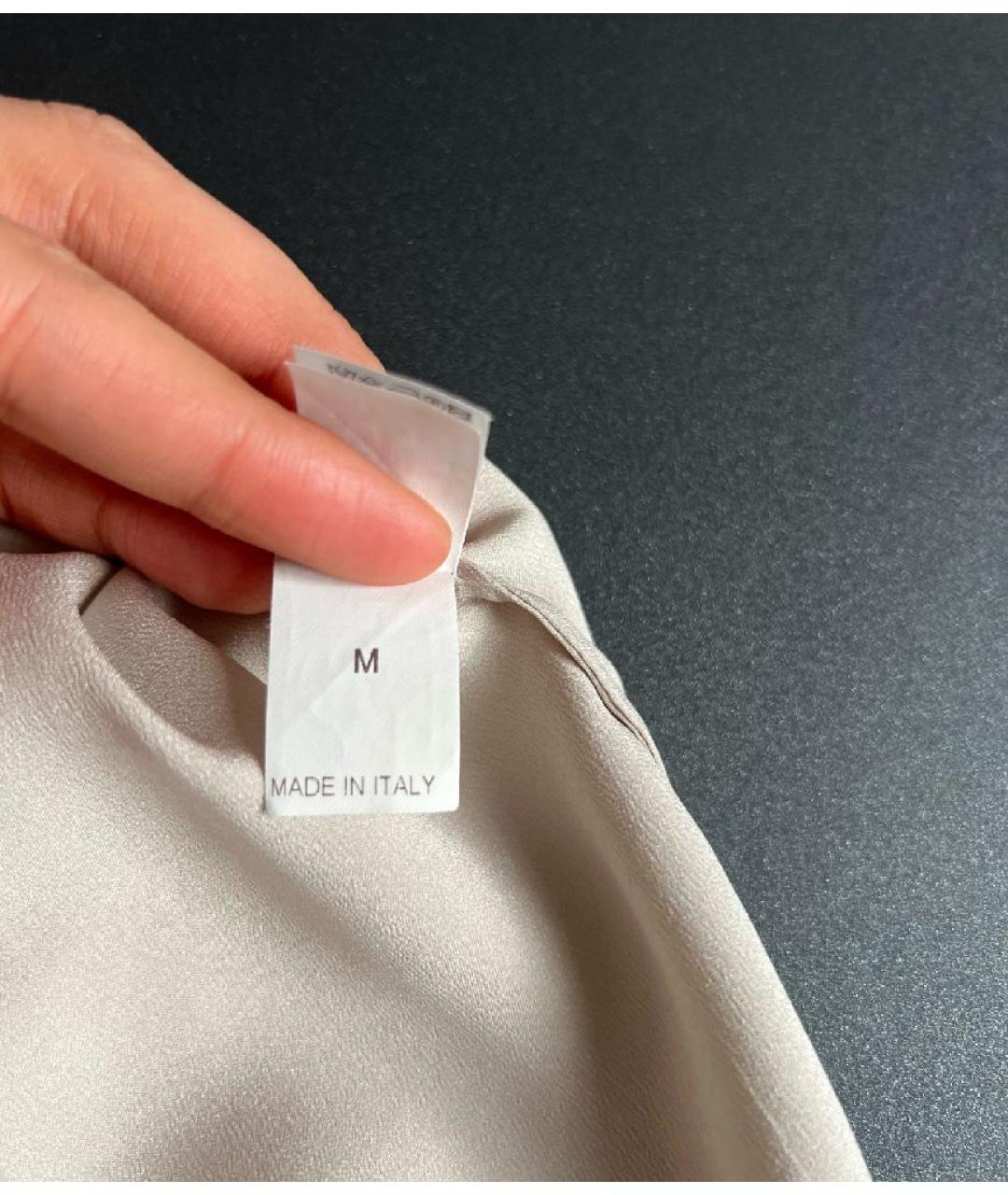 BRUNELLO CUCINELLI Серебряная шелковая блузы, фото 8