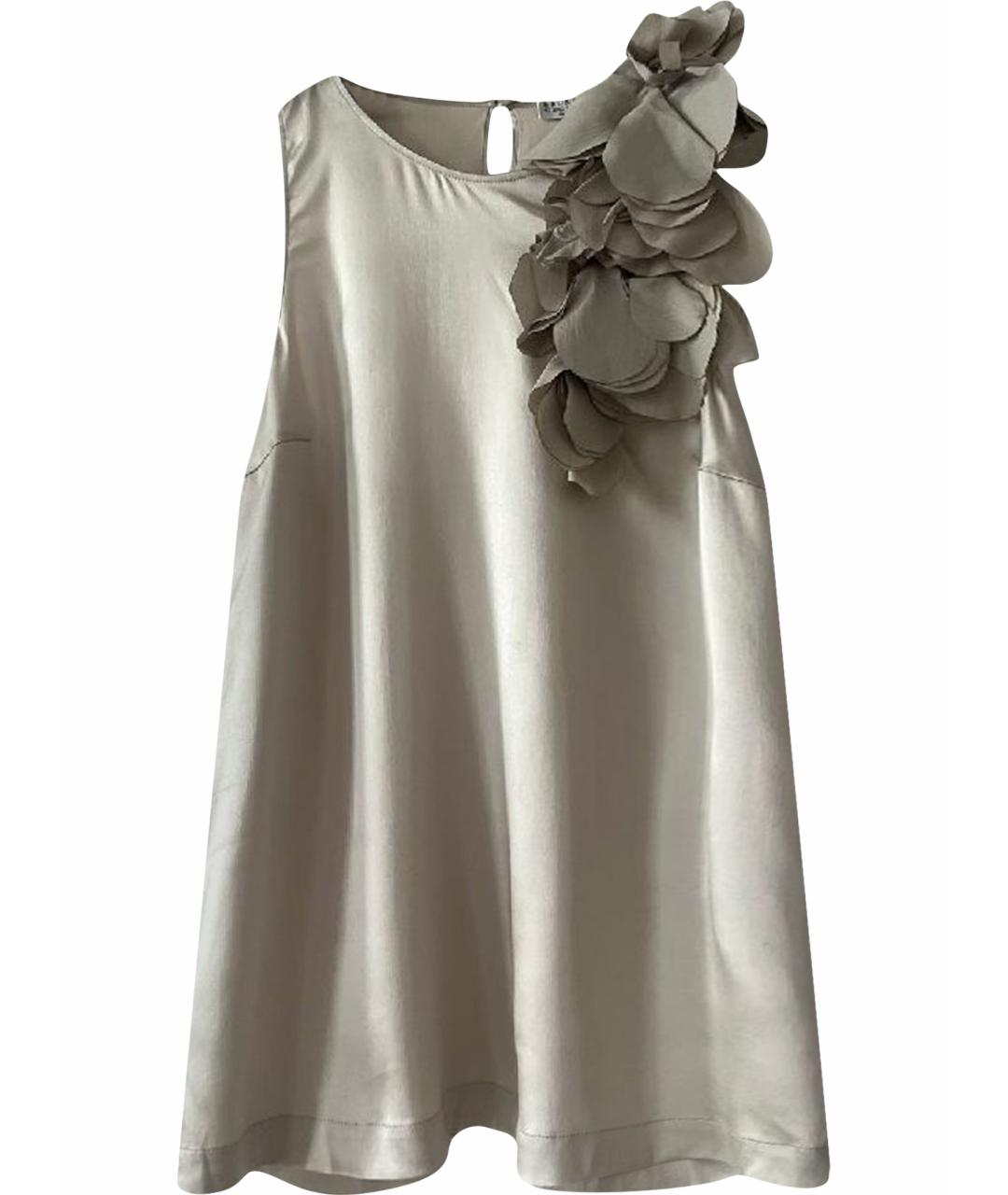 BRUNELLO CUCINELLI Серебряная шелковая блузы, фото 1