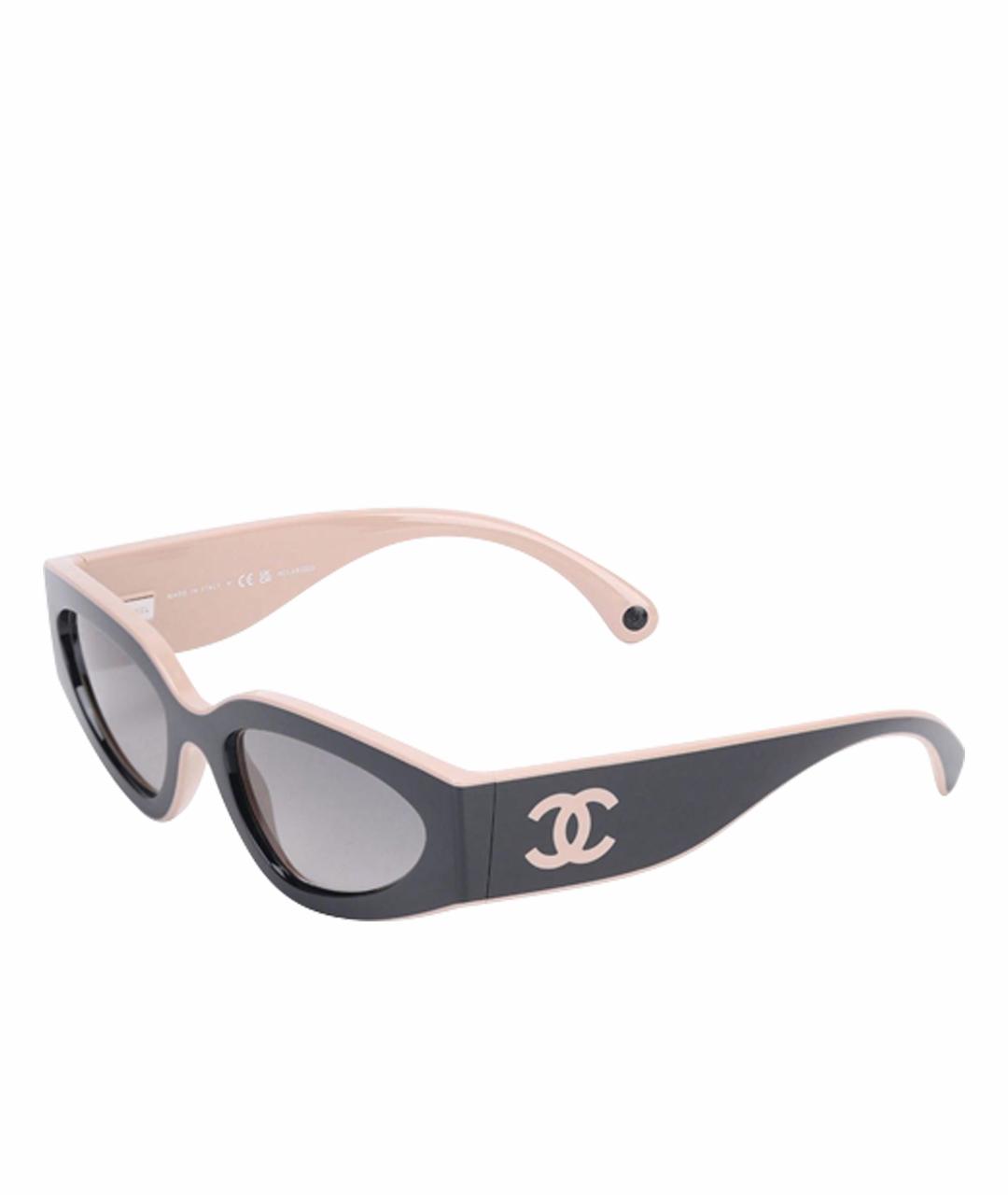 CHANEL Черные пластиковые солнцезащитные очки, фото 1