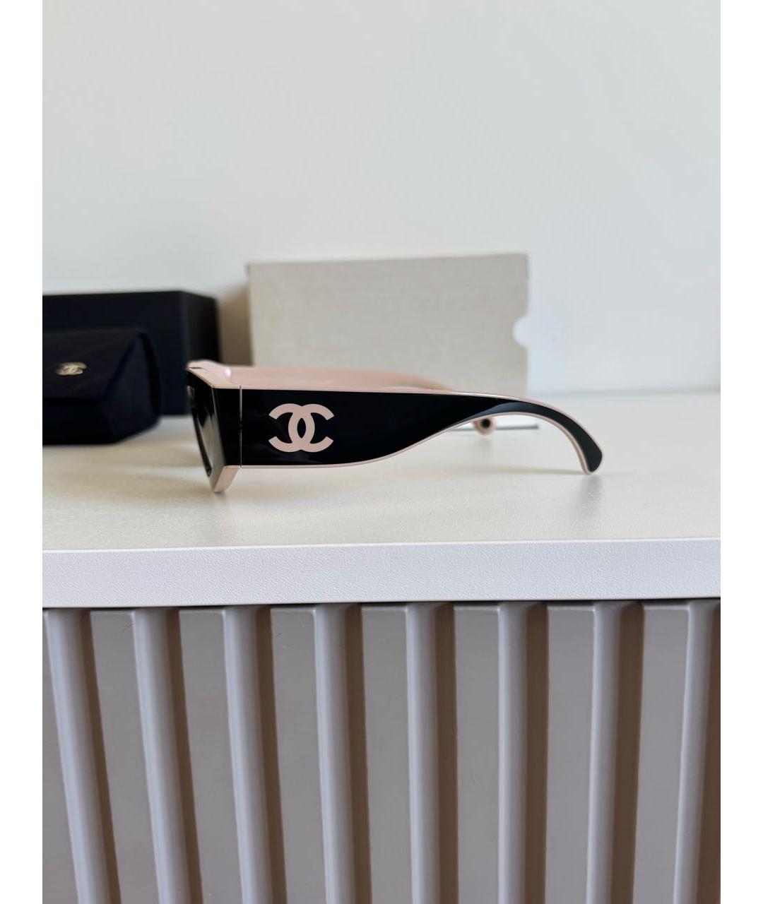 CHANEL Черные пластиковые солнцезащитные очки, фото 5