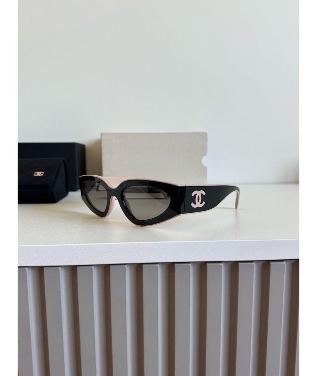 CHANEL Черные пластиковые солнцезащитные очки, фото 3