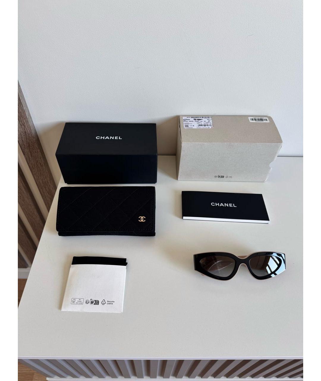 CHANEL Черные пластиковые солнцезащитные очки, фото 2