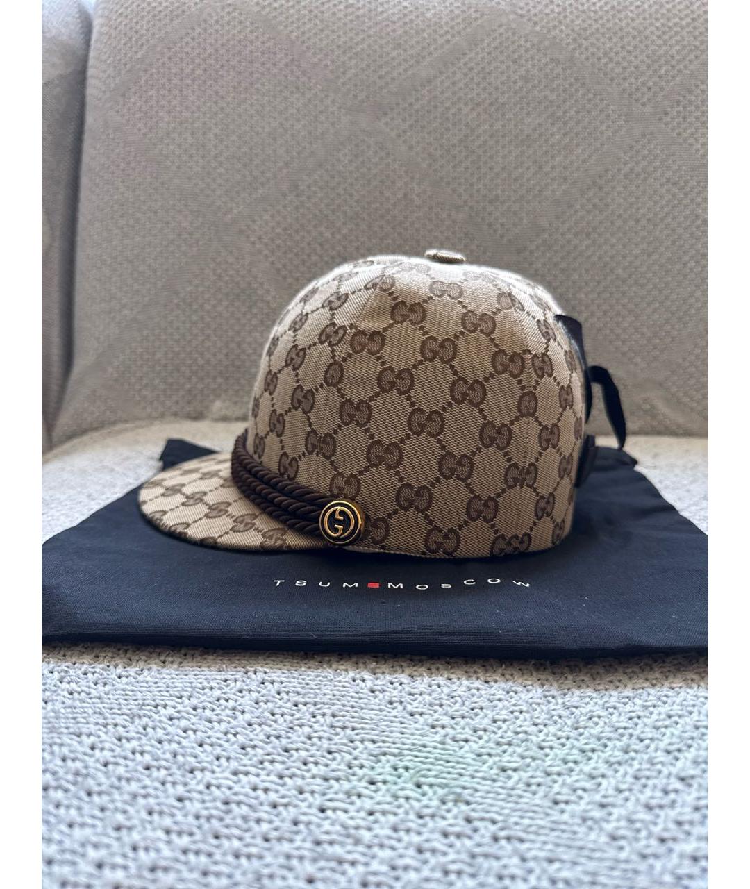 GUCCI Коричневая хлопковая кепка, фото 3