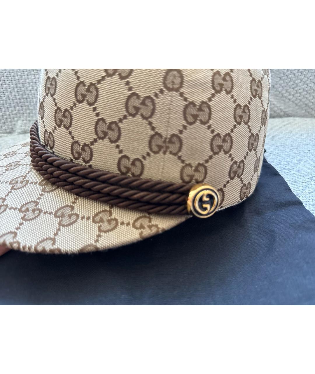 GUCCI Коричневая хлопковая кепка, фото 4