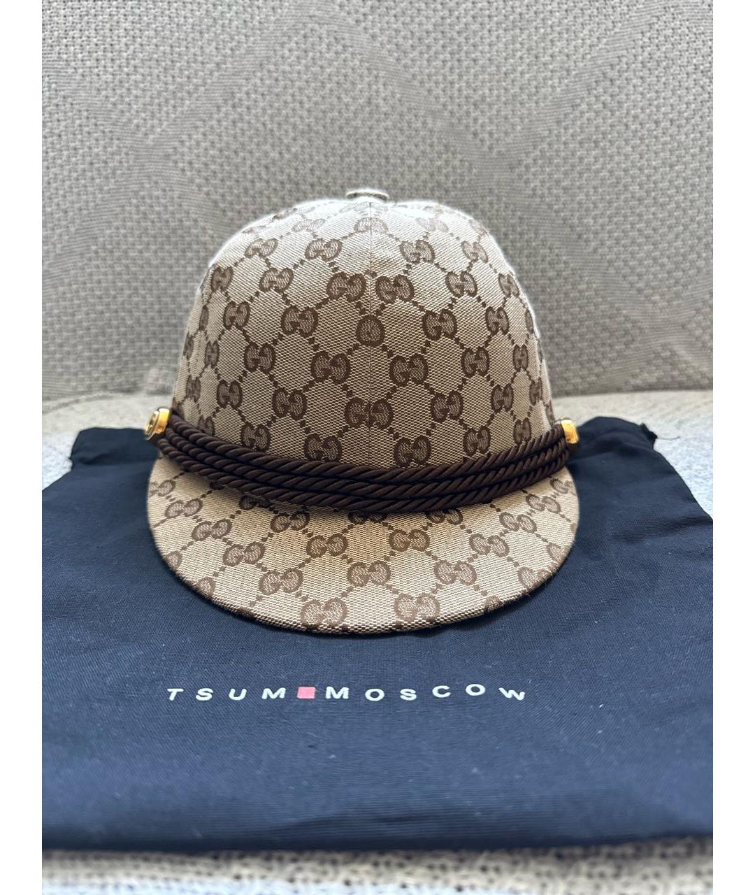 GUCCI Коричневая хлопковая кепка, фото 7