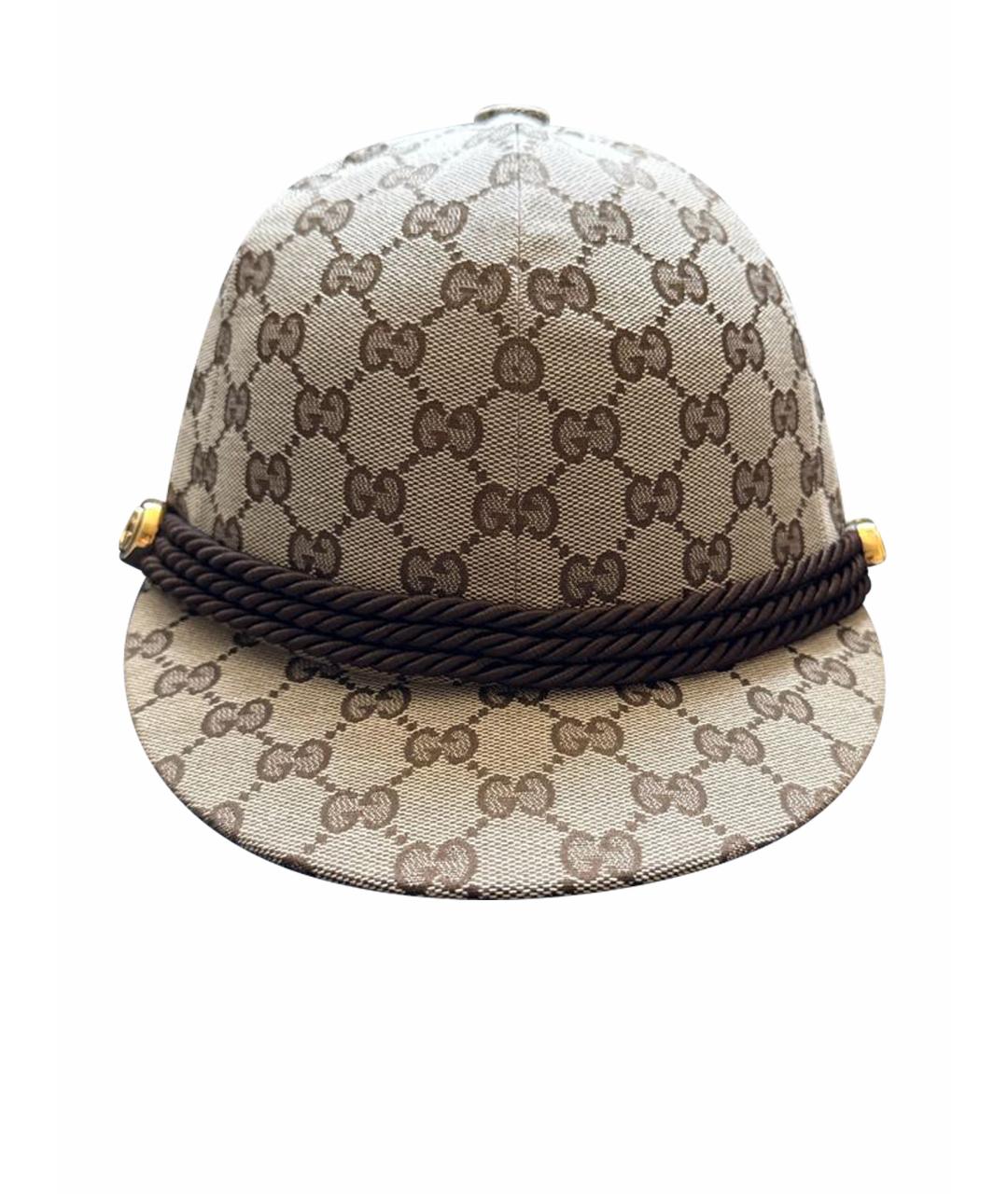 GUCCI Коричневая хлопковая кепка, фото 1