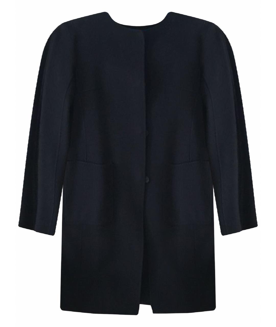 WEEKEND MAX MARA Темно-синее шерстяное пальто, фото 1