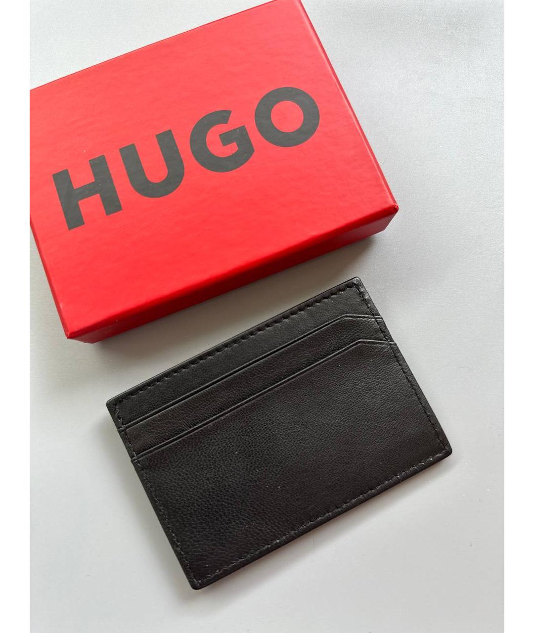HUGO BOSS Черный кожаный кардхолдер, фото 6