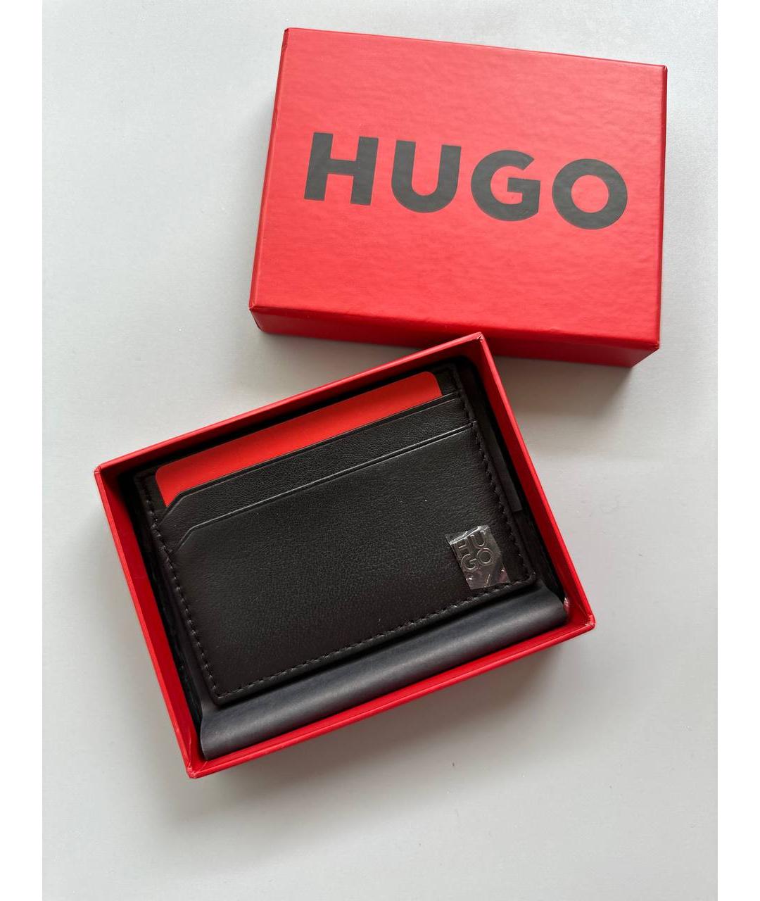 HUGO BOSS Черный кожаный кардхолдер, фото 5