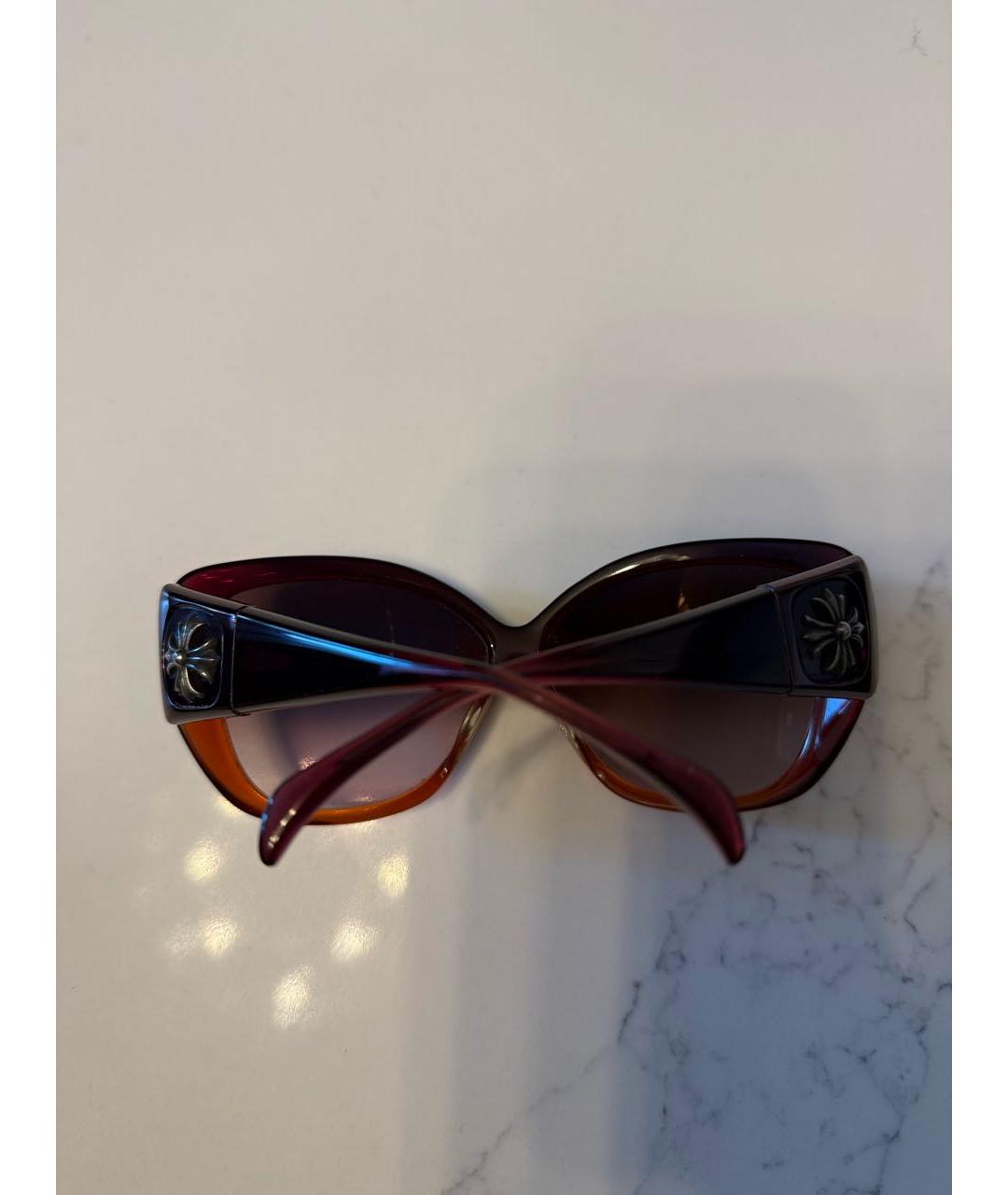 CHROME HEARTS Коричневые пластиковые солнцезащитные очки, фото 4